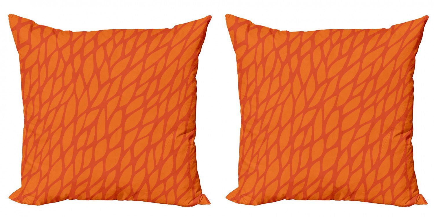 Burnt Stück), (2 Abakuhaus Laub Zusammenfassung Digitaldruck, Kissenbezüge orange Accent Doppelseitiger Modern