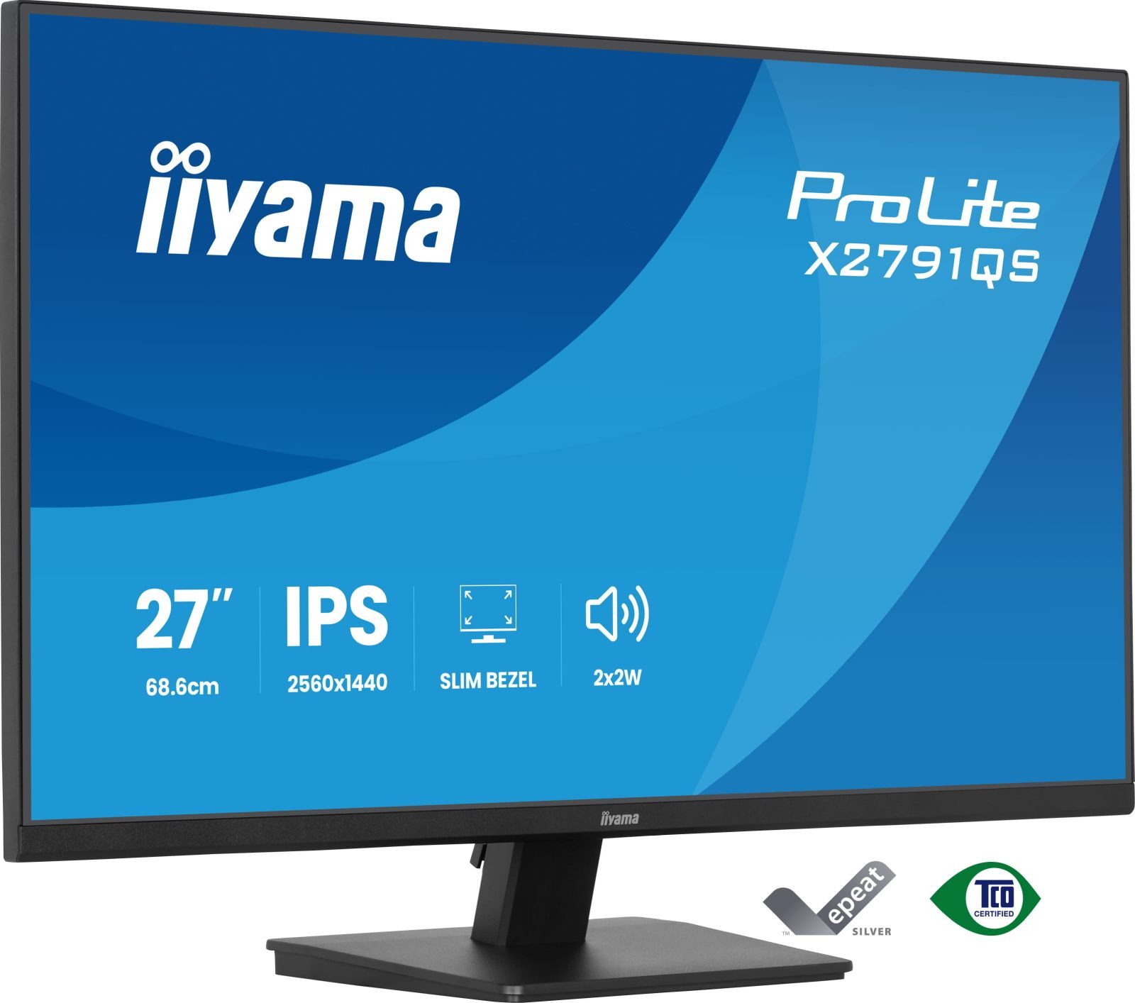 Iiyama X2791QS-B1 TFT-Monitor (2560 x 1440 px, Quad HD, 75 Hz, IPS, Adaptive-Sync, Lautsprecher, HDCP)
