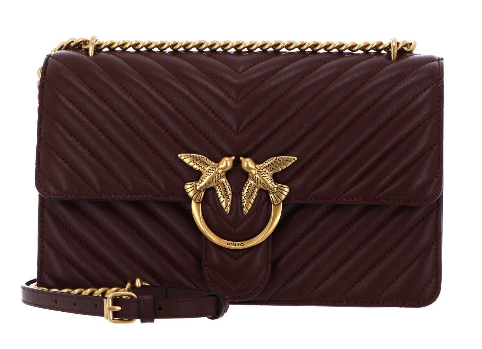 PINKO Umhängetasche Classic DC Sheep Nappa Chevron, aus echtem Schafsleder