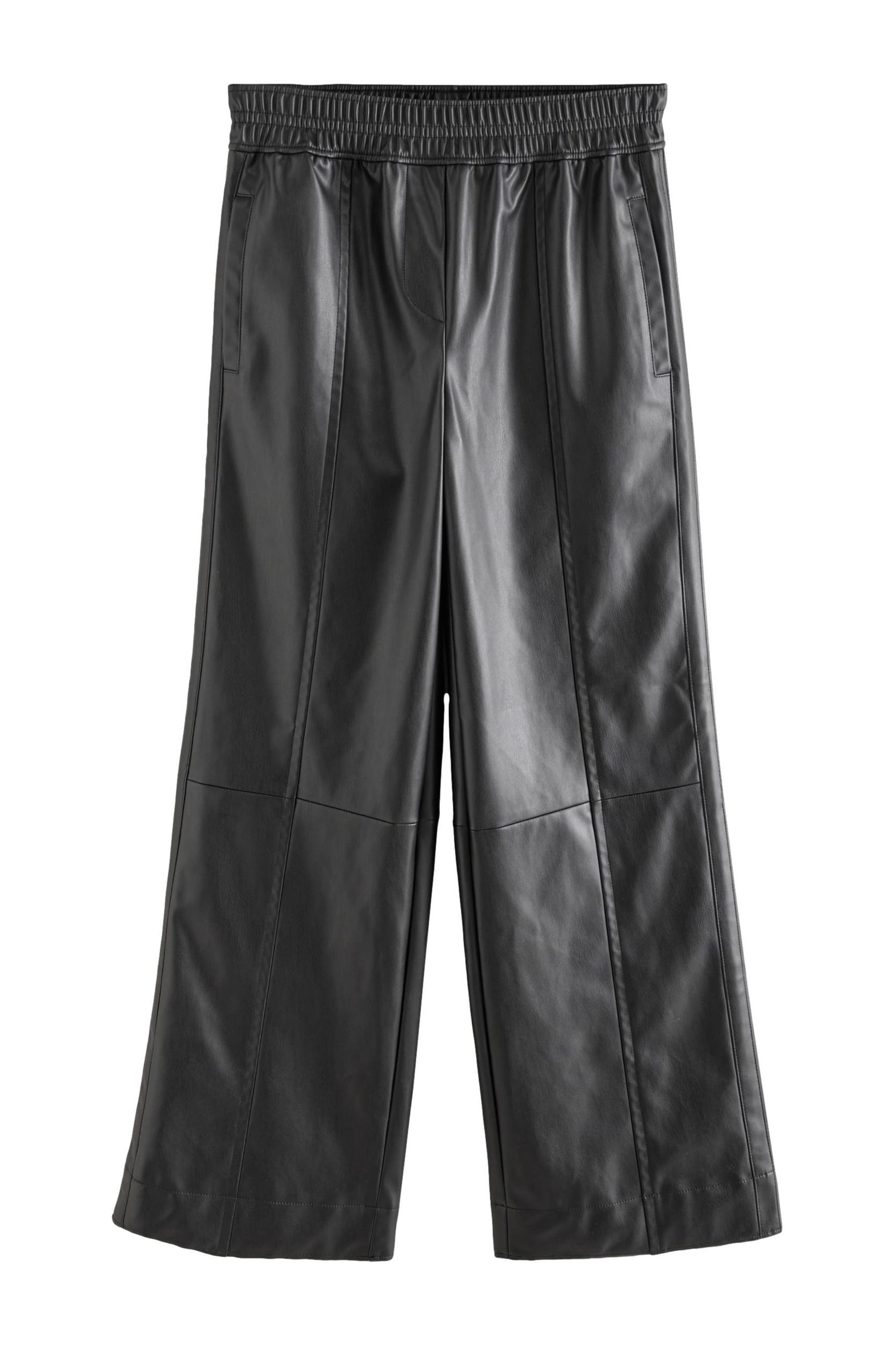 Lederimitathose Polyurethan-Hose in Lederoptik mit weitem Bein