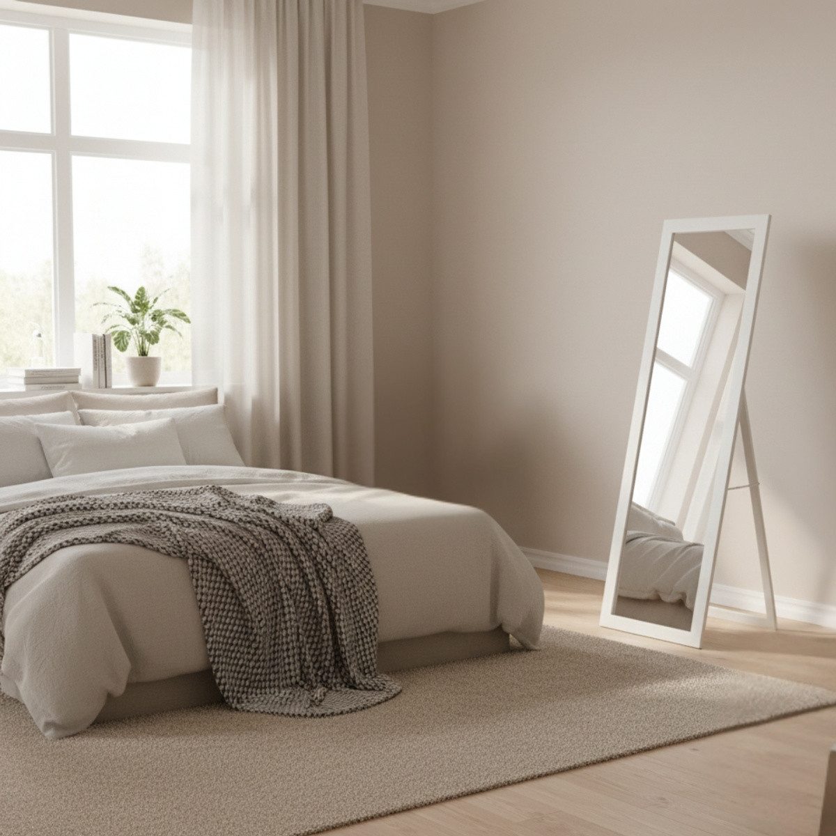 EDAXO Standspiegel Standspiegel HAVLYS, 37 x 127 cm, Splittergeschütztes Sicherheitsglas (PTE-Folie)