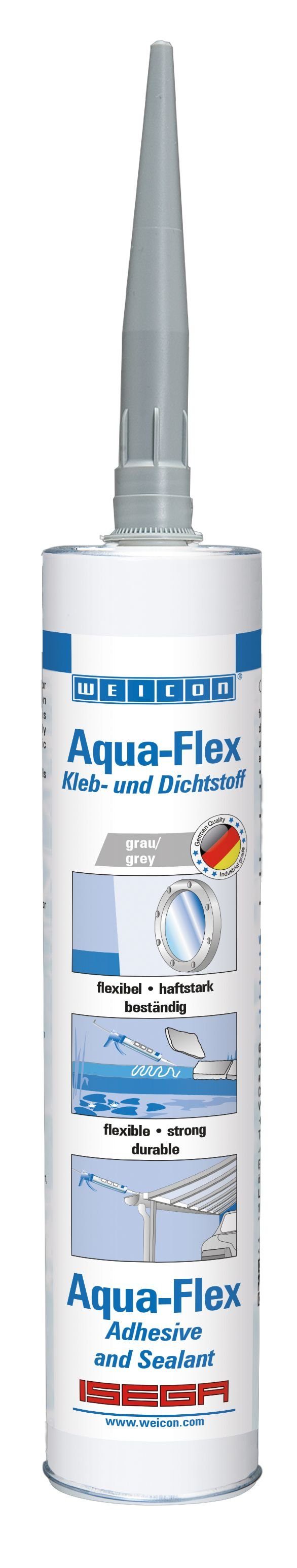 WEICON Klebstoff Aqua-Flex, Kleb- und Dichtstoff für nasse und feuchte Untergründe, (Kartusche), ISEGA-zertifiziert