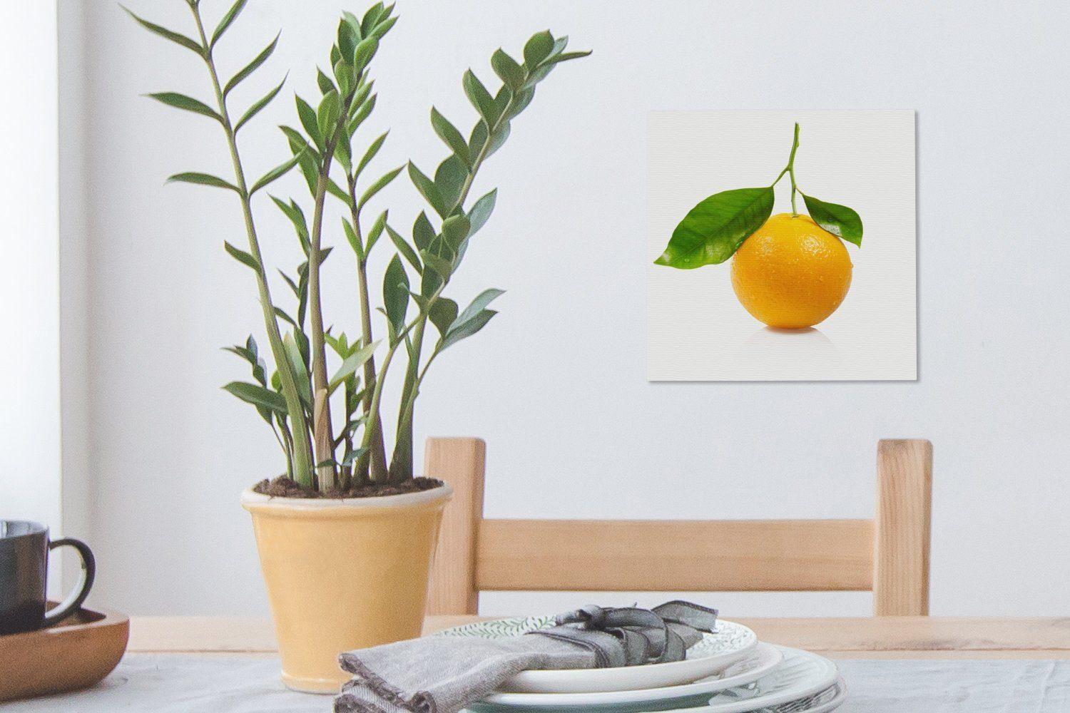 Leinwand Obst - St), Schlafzimmer - (1 OneMillionCanvasses® Bilder Leinwandbild Orange, für Wohnzimmer Orange