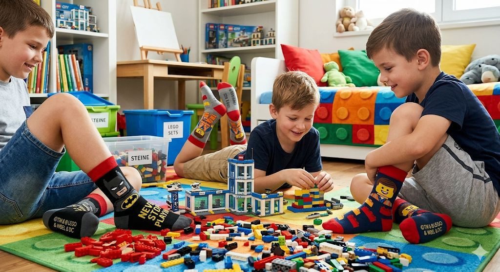 LEGO® kidswear Basicsocken LEGO® Movie Socken 3er Pack Kinder Gr. 23–30 Emmet Batman Lego Jungen Strümpfe 3 Paar Set