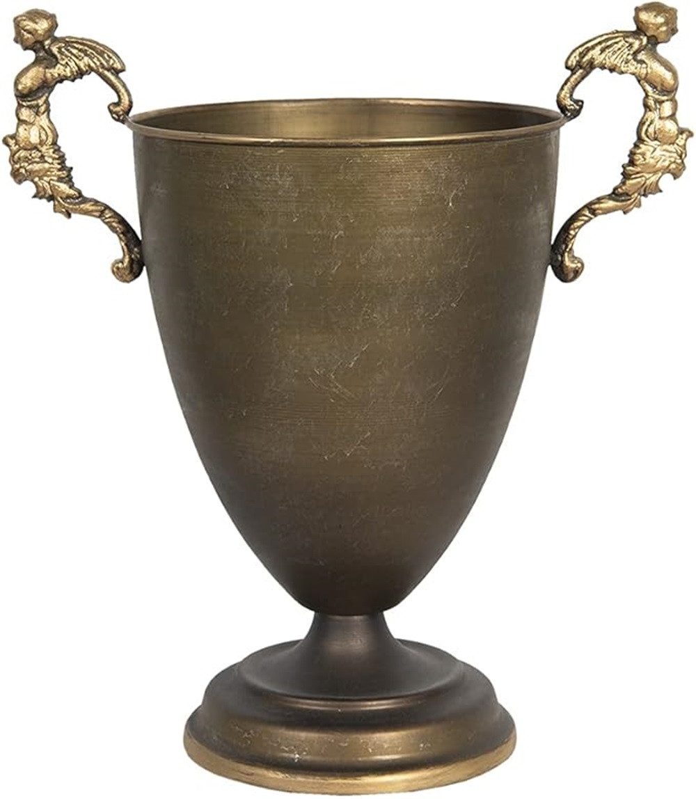 Dekovase Schale Vase Amphore mit Engel Putte Messing look