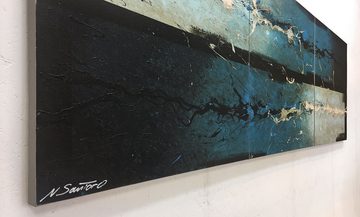 WandbilderXXL XXL-Wandbild Water Clash 210 x 70 cm, Abstraktes Gemälde, handgemaltes Unikat