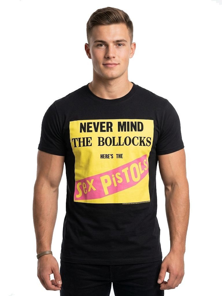 coole-fun-t-shirts Print-Shirt Sex Pistols T-Shirt Herren Never Mind the Bollocks Band Merch Schwarz Never mind the Bollocks Album Platten cover T-Shirt