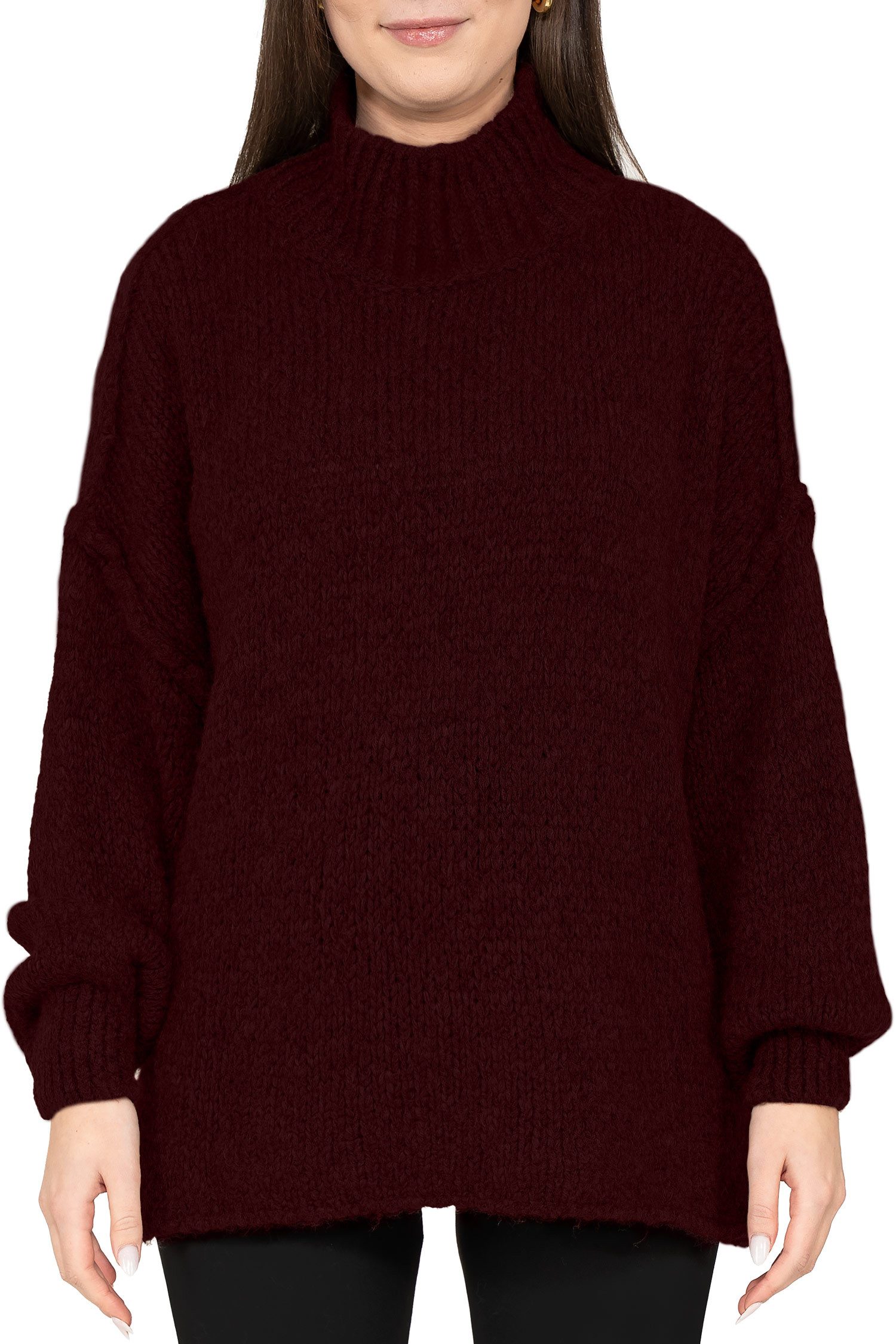 Reichstadt Strickpullover Damen Relaxed Fit Knit Pullover 25RSW095 (1-tlg) Voluminöse Ärmel mit sanft zulaufendem Abschluss