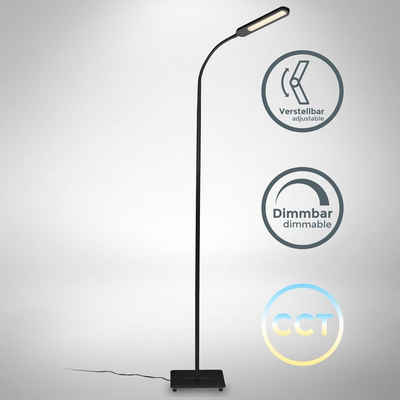 B.K.Licht Stehlampe »BKL1453«, LED fest integriert, LED Stehlampe schwarz dimmbar, inkl. 8W 600lm LED Platine, Stehleuchte, CCT 3000K - 6500K warmweiß - kaltweiß, Memory & Touch Funktion