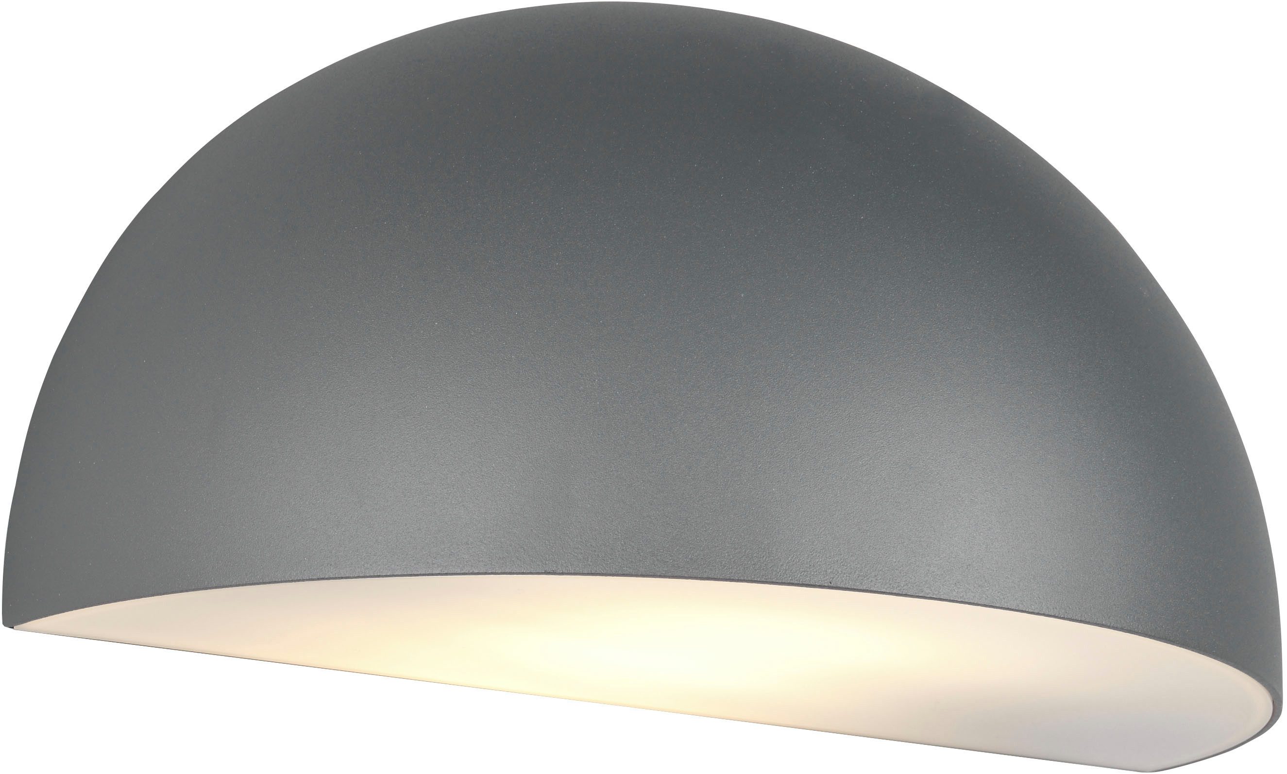 TRIO Leuchten Außen-Wandleuchte MAAS, Hauswand Leuchte Downlight kugelförmig Metall Aluminium IP44, Leuchtmittel wechselbar, warmweiß - kaltweiß, exkl 1x E27 max 10W, Breite 27cm Höhe 14cm, Leuchtmittel wechselbar
