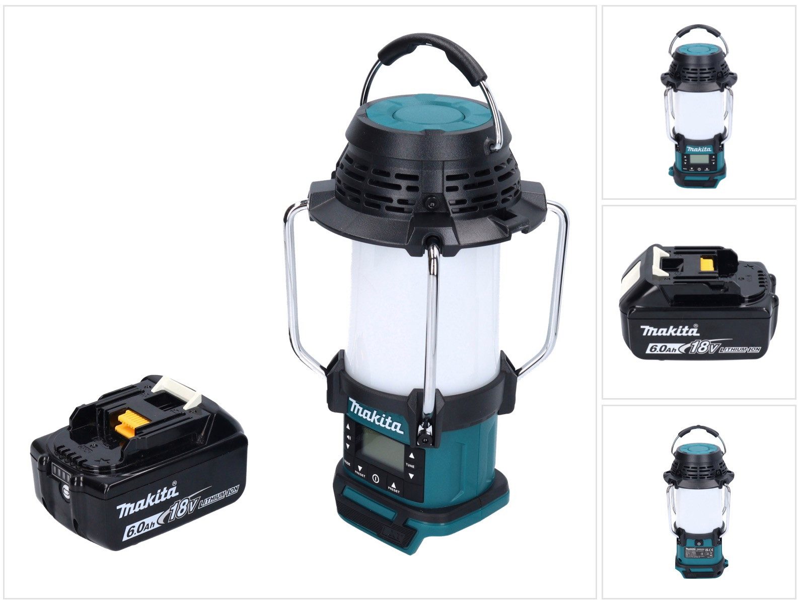 Makita DMR 055 G1 Akku Radio 18 V FM mit Laterne 360° Taschenlampe + 1x Akku Baustellenradio