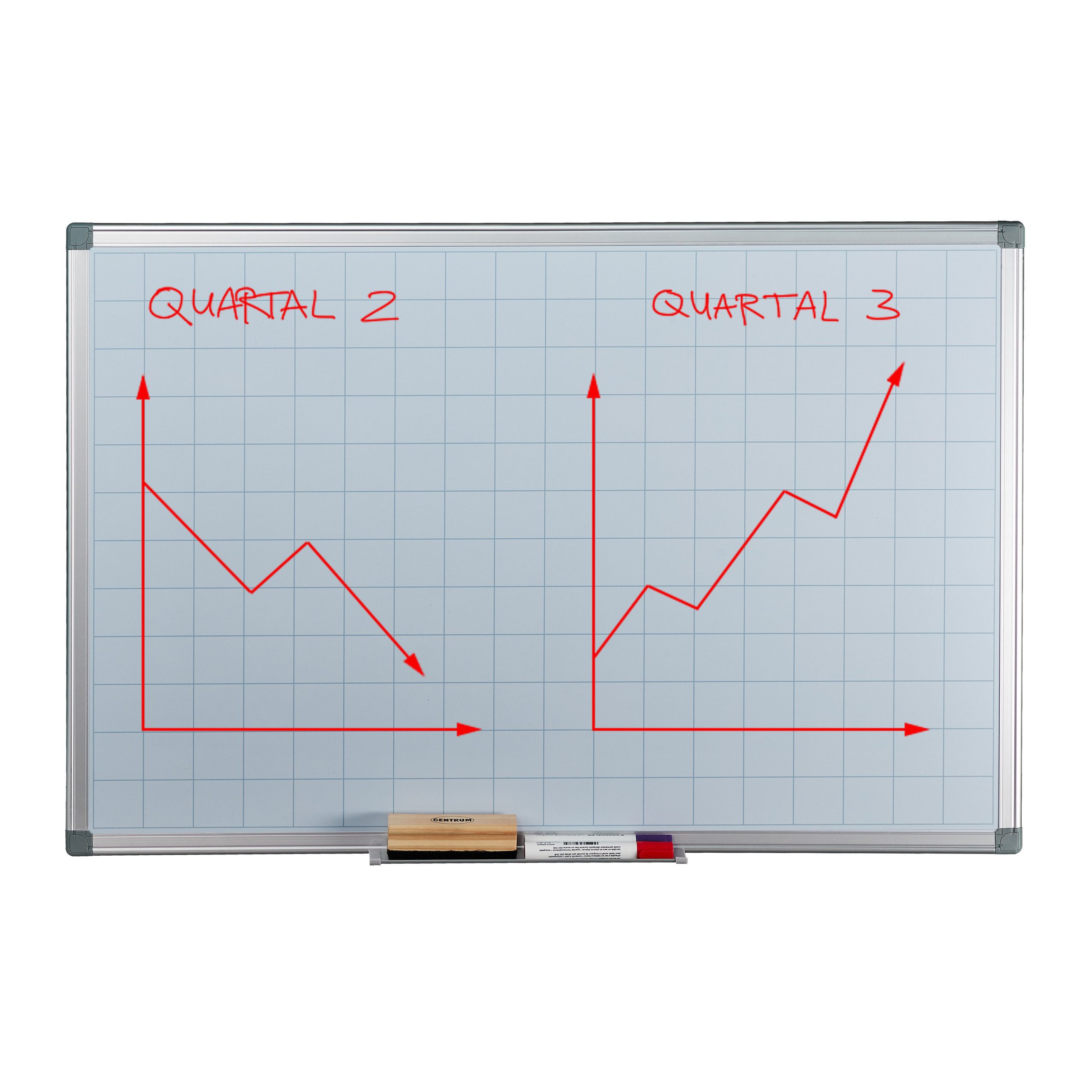 relaxdays Memoboard Whiteboard Planer, Kariert günstig online kaufen