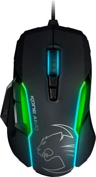 Gaming-Maus Beleuchtung ROCCAT AIMO (kabelgebunden), Kone Tasten, Programmierbare