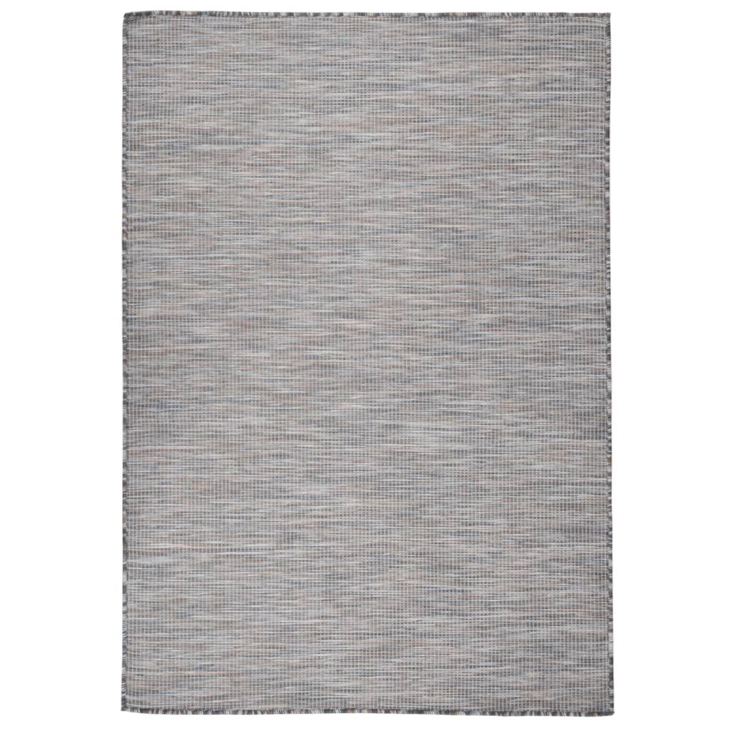 vidaXL Outdoorteppich 160 x 230 cm Outdoor-Teppich Flachgewebe 160x230 cm Braun und Schwarz, Flachgewebe, Höhe: 230 mm