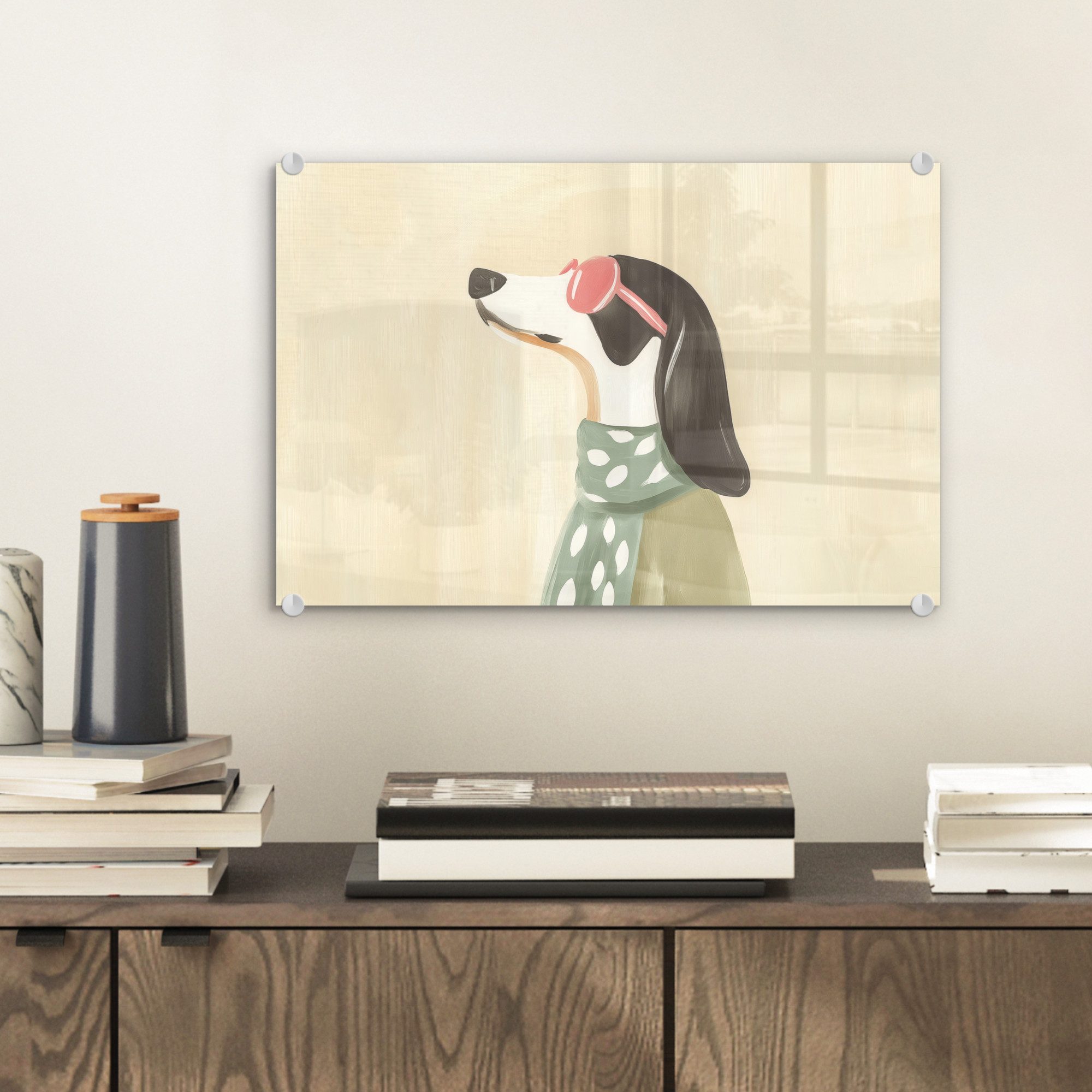 MuchoWow Acrylglasbild Hund - Sonnenbrille - günstig online kaufen
