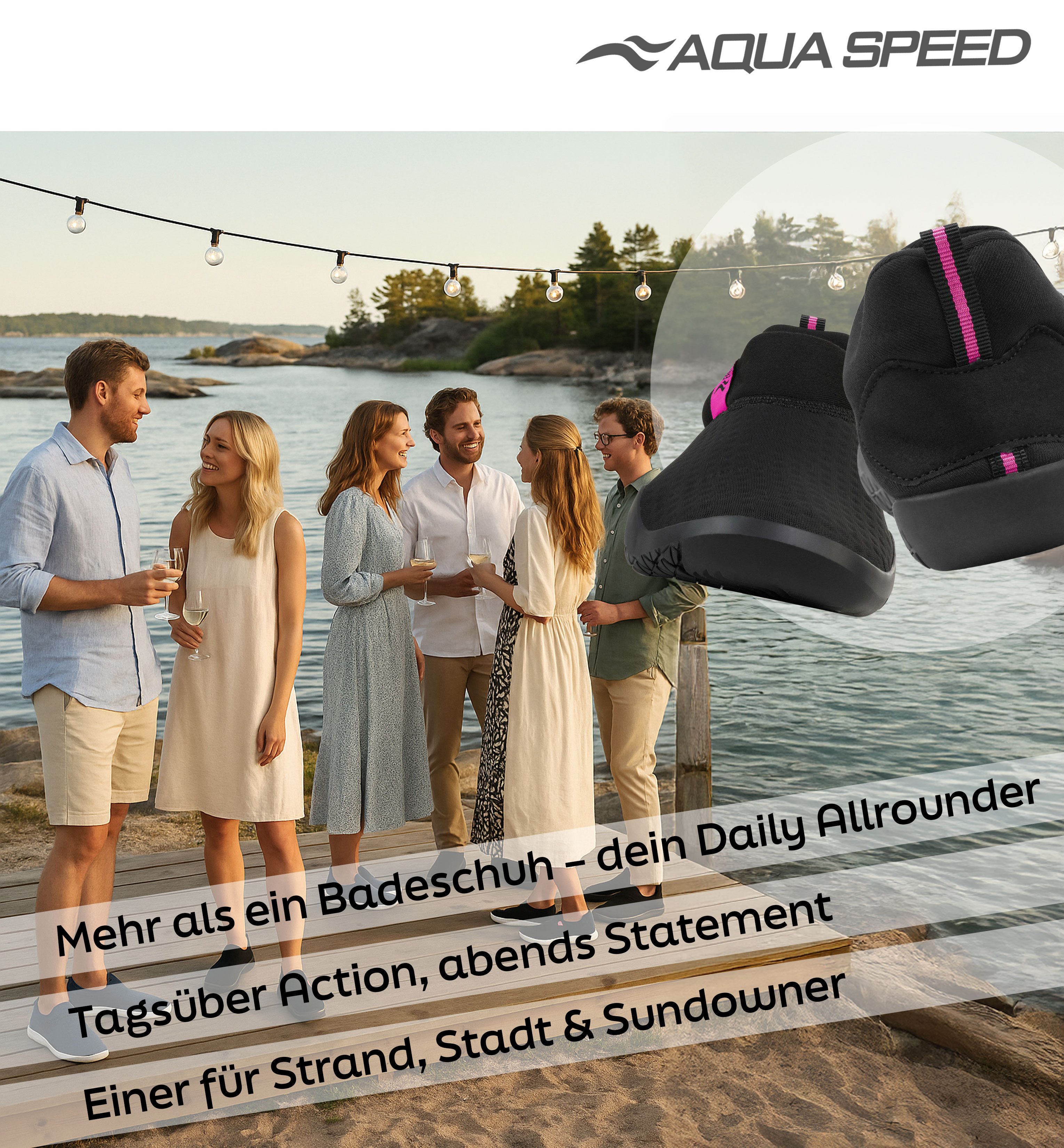 Aqua Speed Aqua Speed Lagarto Aquaschuhe Gr. 40 – Rutschfest & modern im Set Wasserschuh (Vielseitige Aqua Schuhe – Für Freizeit, Urlaub & Schwimmbad) Rutschfest & stylisch – Aqua Schuhe + Tuch für unterwegs