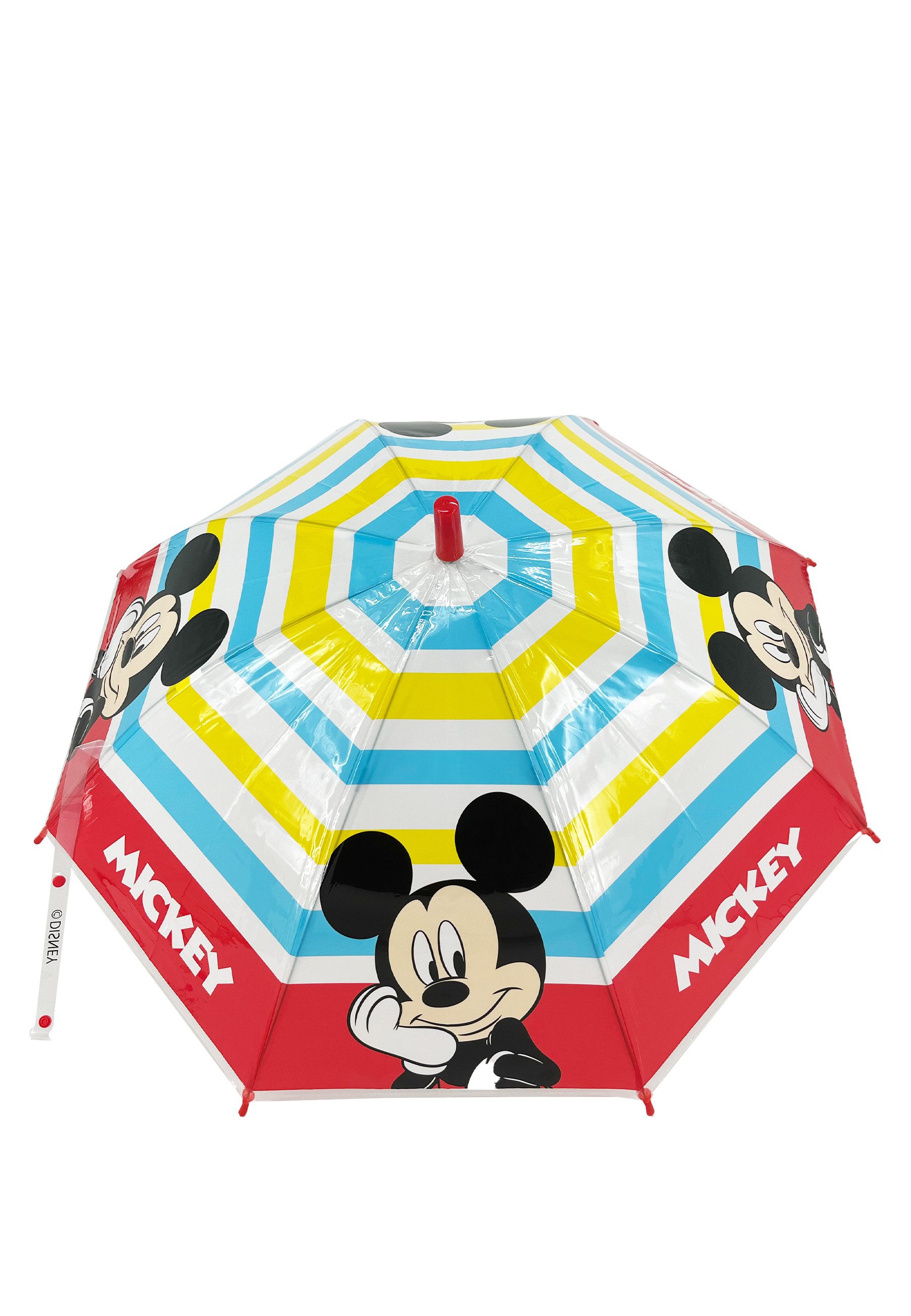 Disney Mickey Mouse Stockregenschirm Kinder Regenschirm bunt Streifen 82 cm, windfest