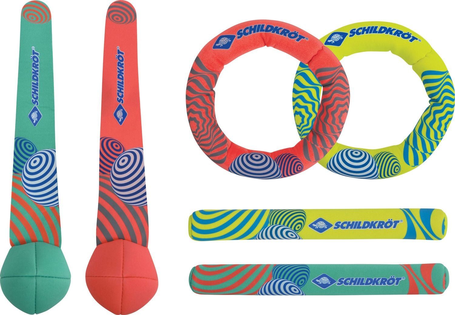 Spiel Schildkröt Diving Set Neopren, 6er Tauchset, 2 Tauchbälle, 2 Tauchring
