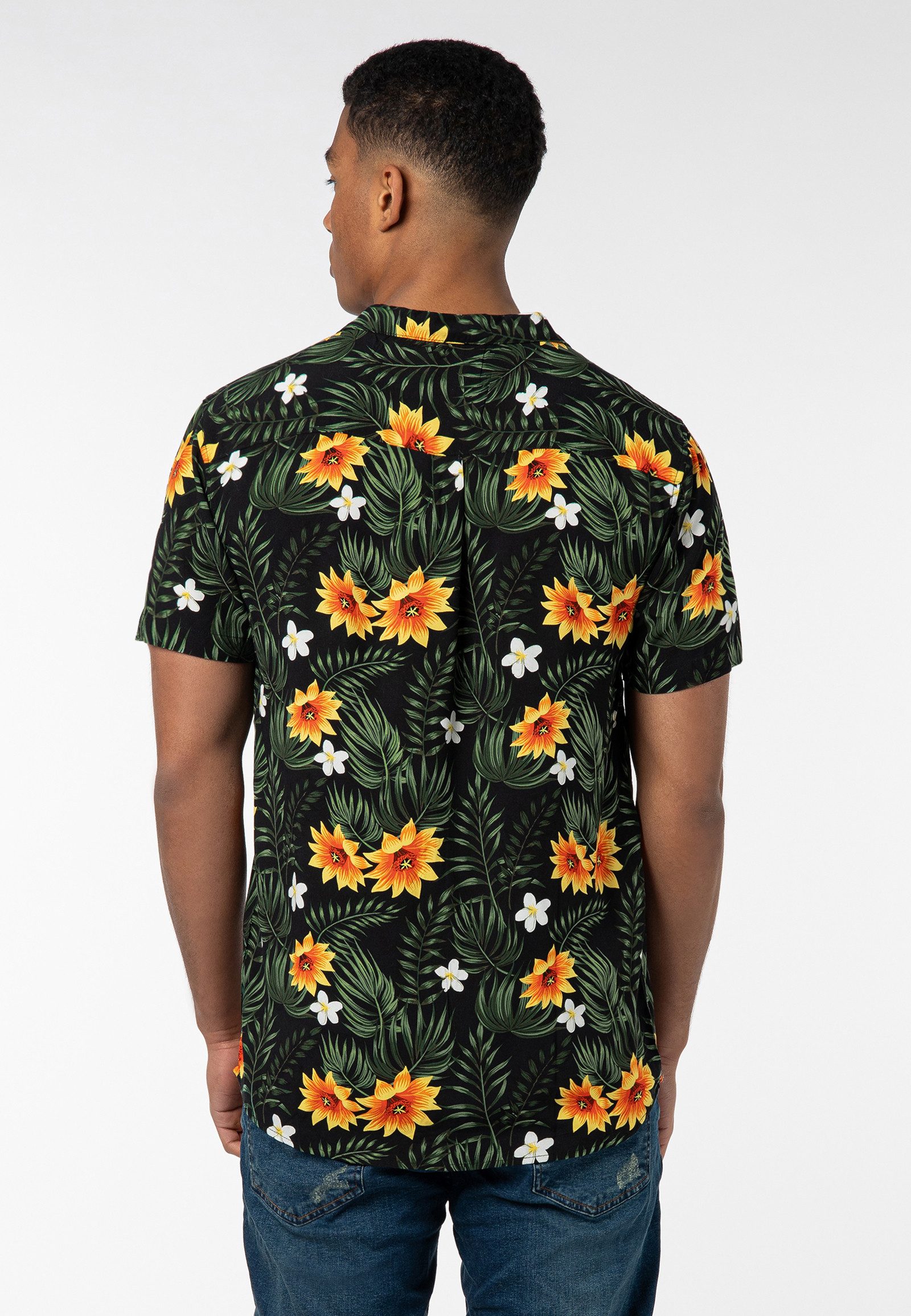 Urban Surface Kurzarmhemd Herren Freizeithemd Allover-Print günstig online kaufen