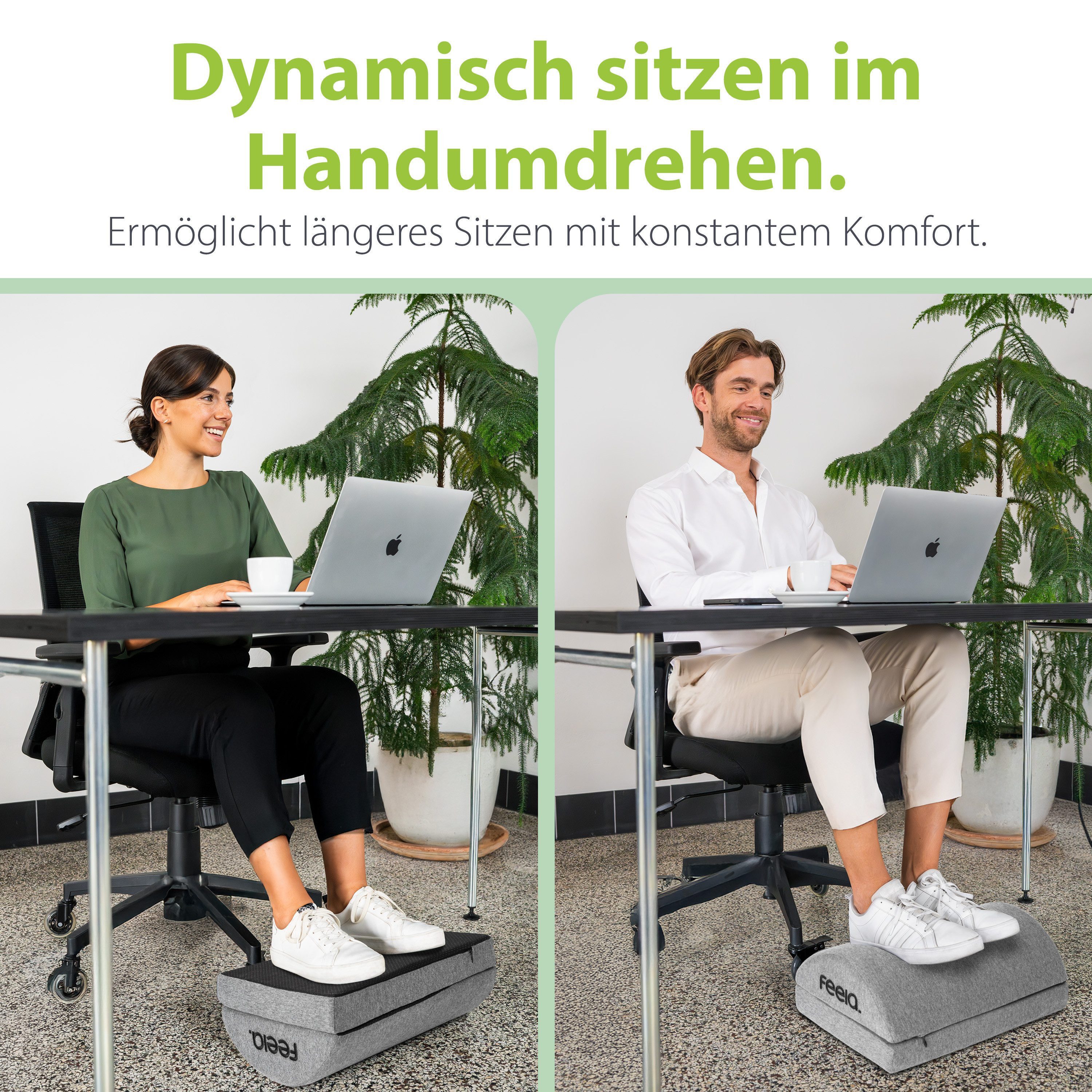 feela Fußstütze Ergonomische Fußstütze – entlastet Beine & Rücken, ideal fürs Büro, Entlastet Rücken & Beine – ideal fürs Büro & Homeoffice