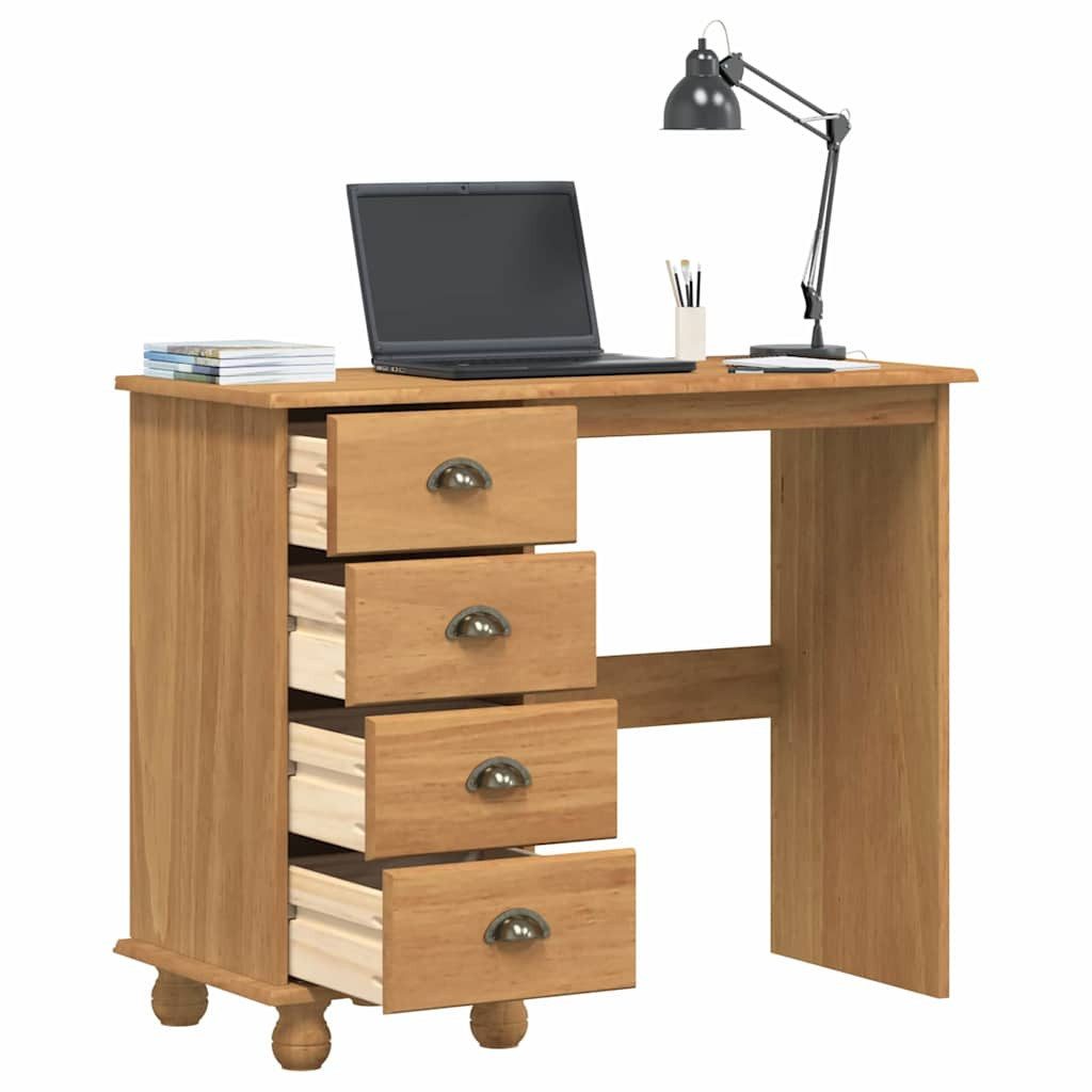 vidaXL Schreibtisch Schreibtisch ASKIM Braun 95 x 40 x 75 cm Massives Kiefe günstig online kaufen