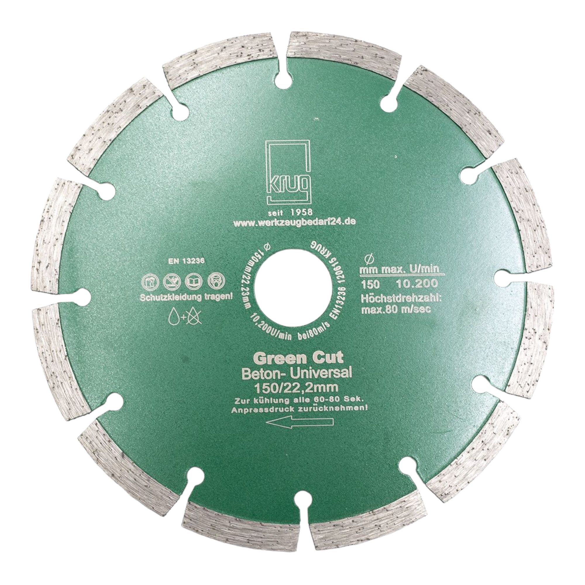 Trennscheiben Diamantscheibe Green Cut Beton Universal 150 mm für Beton Granit