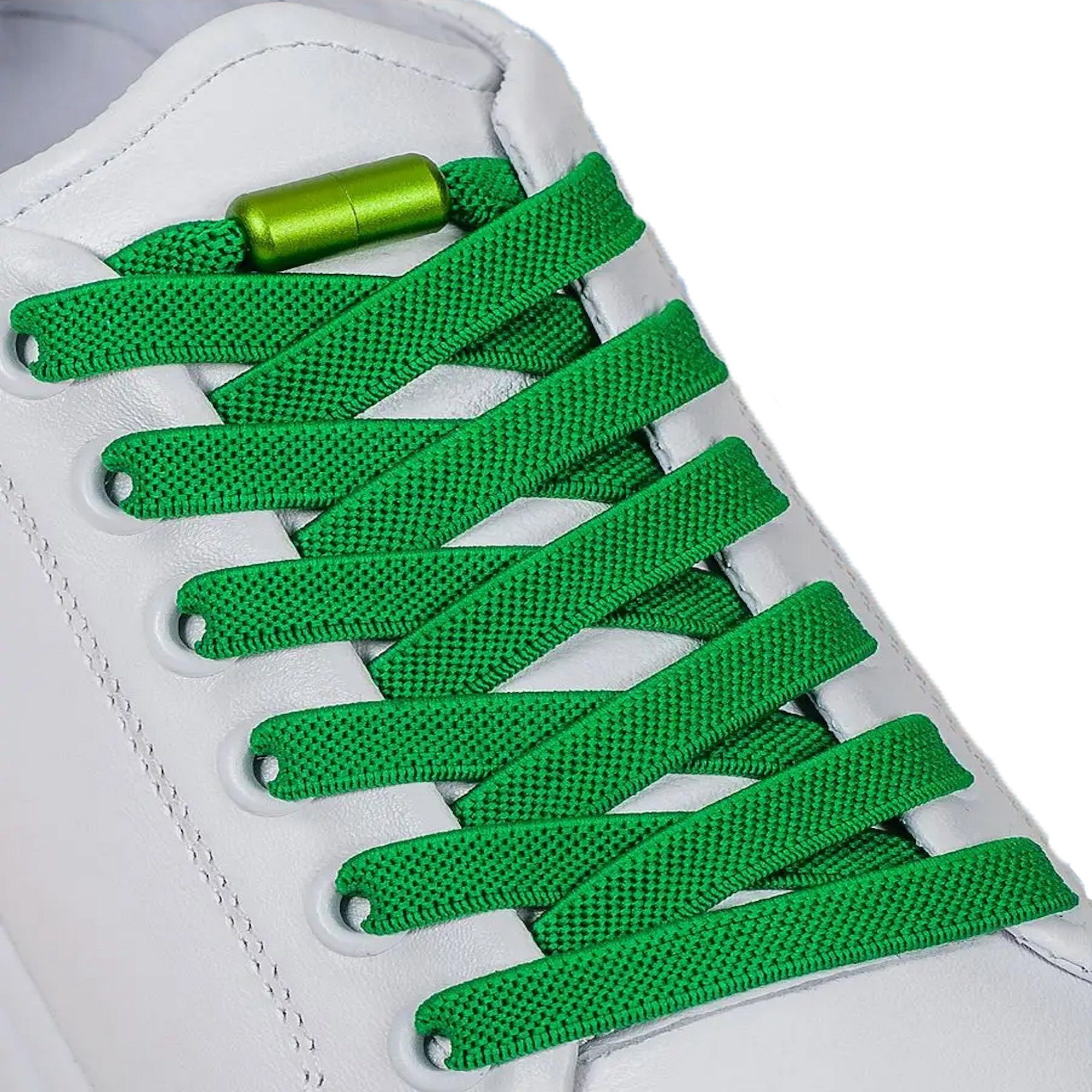 ELANOX Schnürsenkel 4 Stück 8 mm BREIT elastische Schnürsenkel mit Mettalkapseln