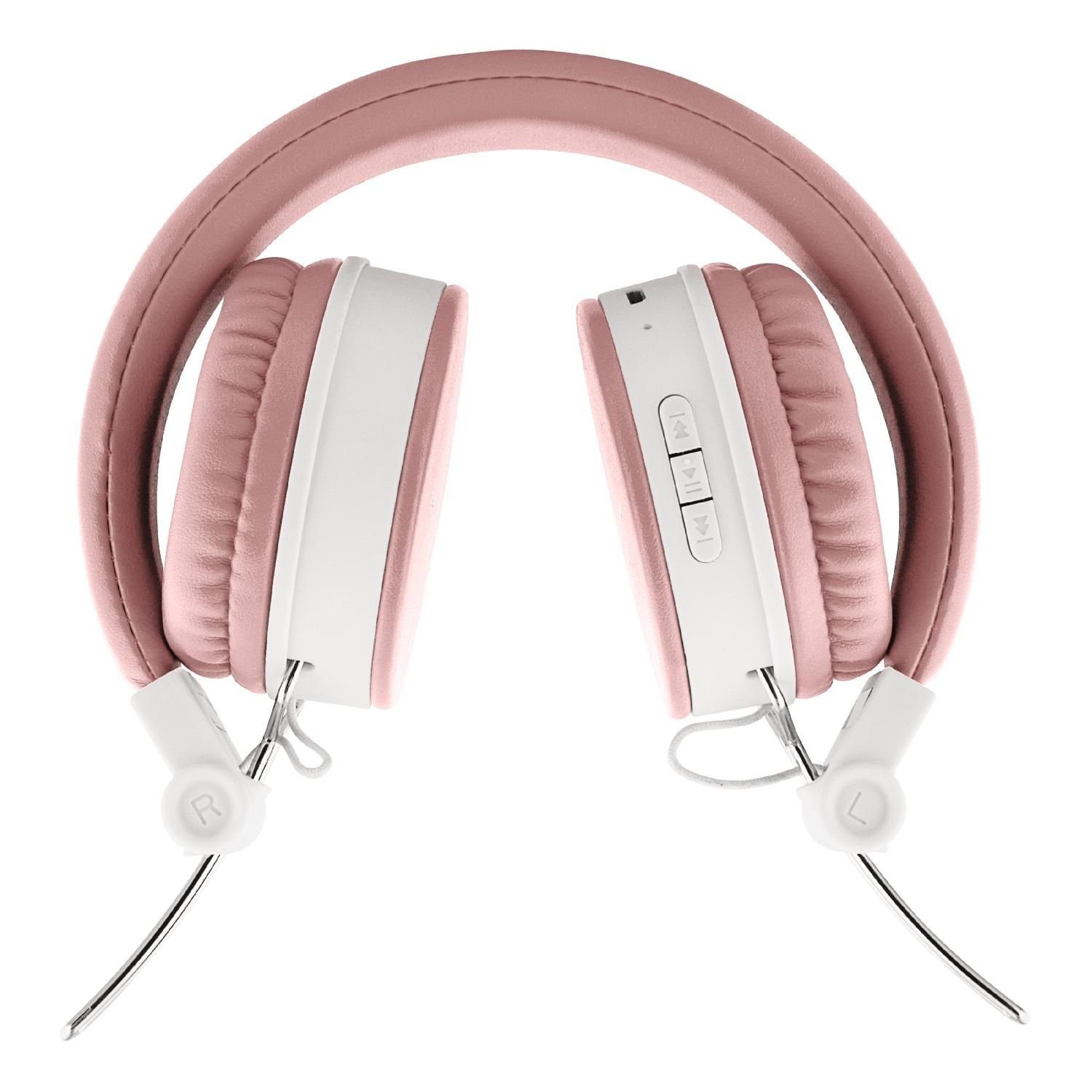 STREETZ Bluetooth Kopfhörer faltbar bis zu 22Std (Bluetooth, Kabel Spielzeit pink inkl. 5 Kopfhörer Jahre AUX Herstellergarantie)