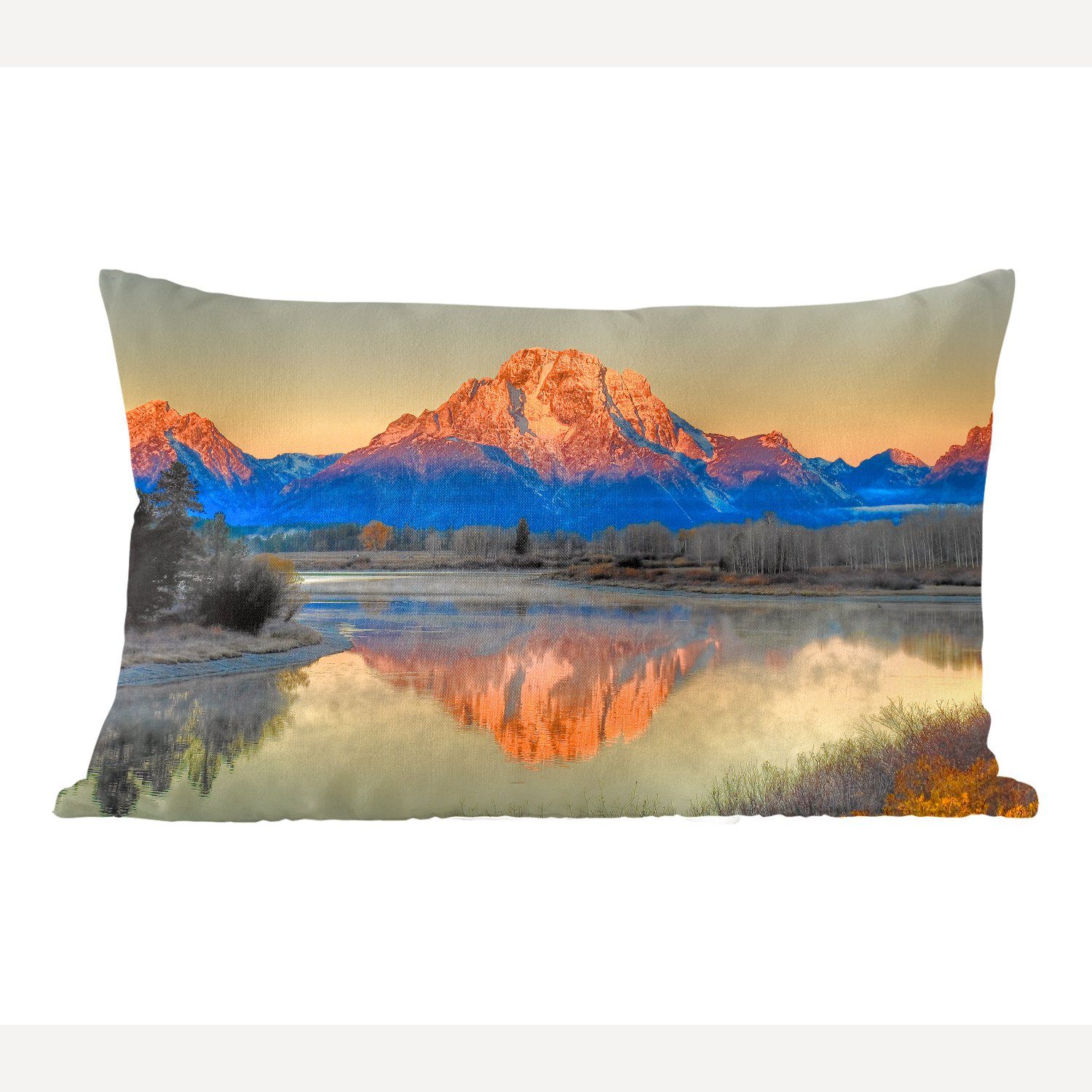 MuchoWow Dekokissen Berge in Wyoming, Wohzimmer Dekoration, Zierkissen, Dekokissen mit Füllung, Schlafzimmer