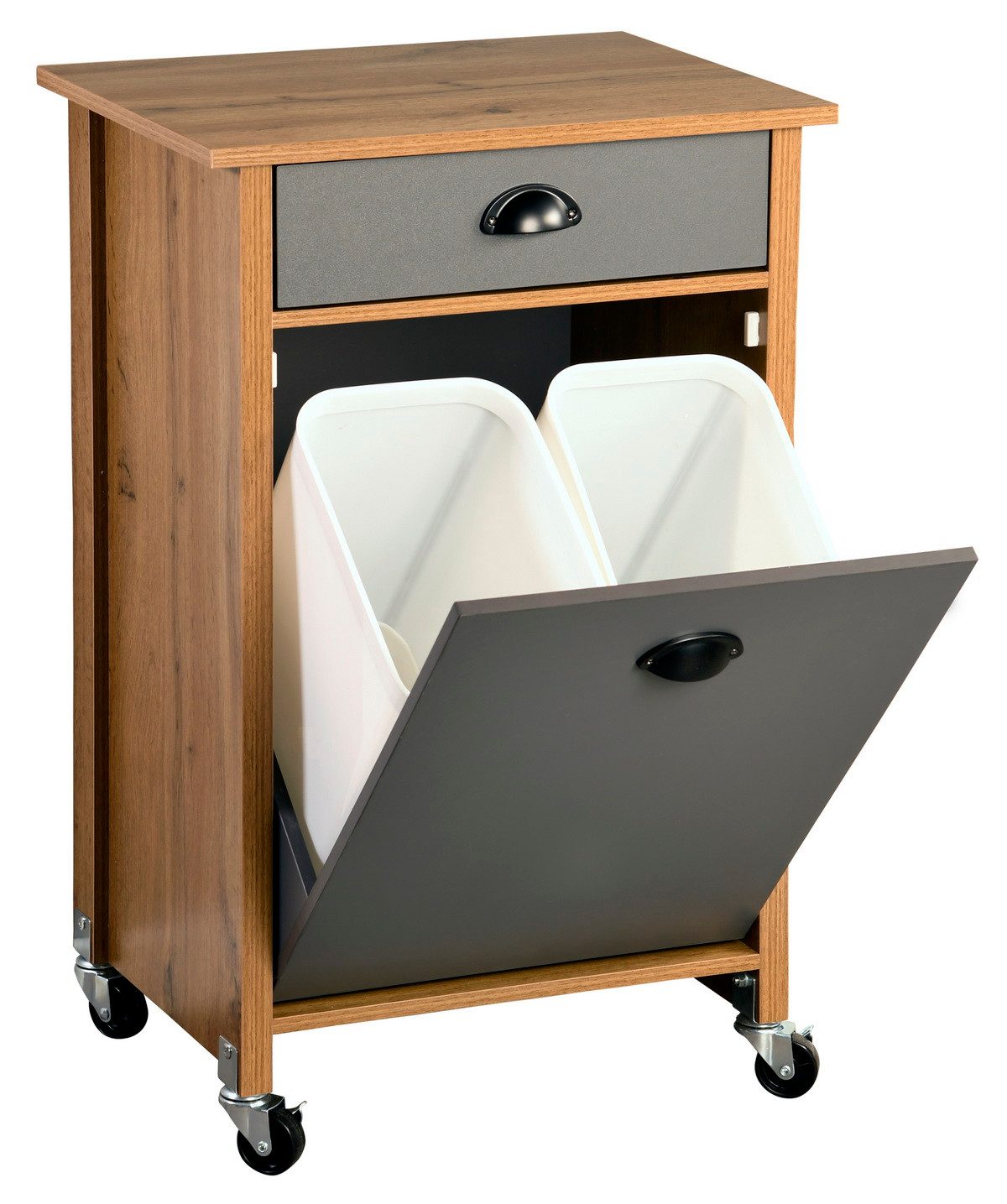 KESPER® Küchenwagen Rollwagen mit Mülltrennsystem, 2 Abfalleimer, 4 stabile günstig online kaufen