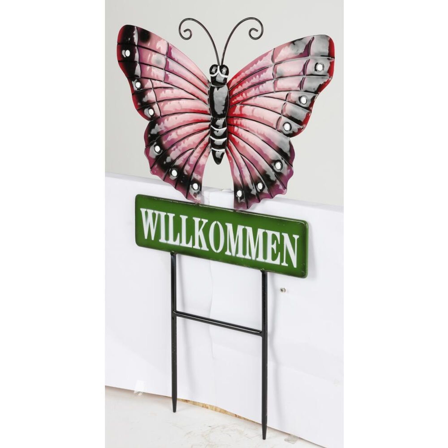 Figur Dekoration Schmetterling Rasen Metall 12x Gartenstecker Erdspieß Gartenstecker BURI