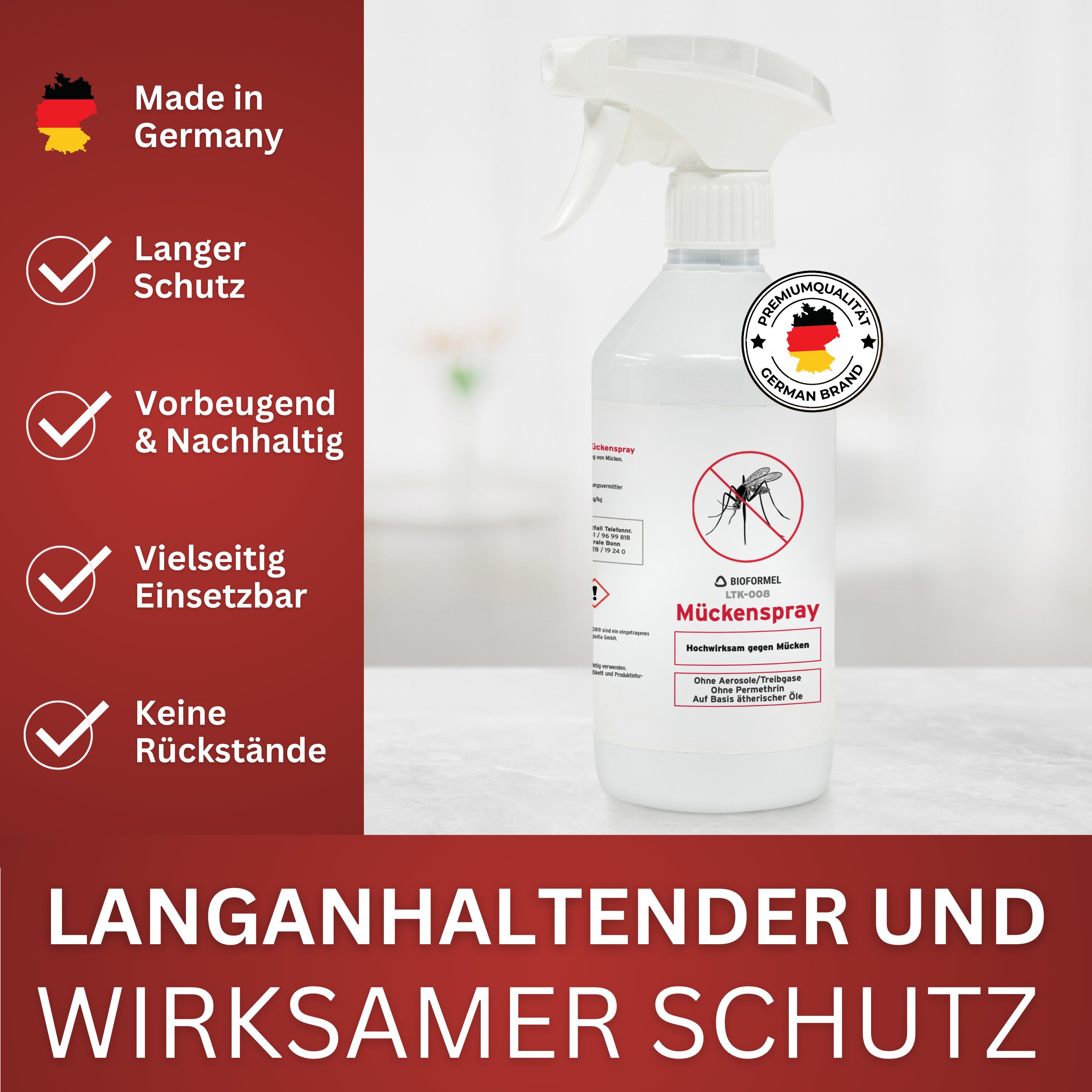 LTK-008 Biodelta Insektenspray Mückenspray, 0.2 l, 200 ml Sprühflasche, 200 ml