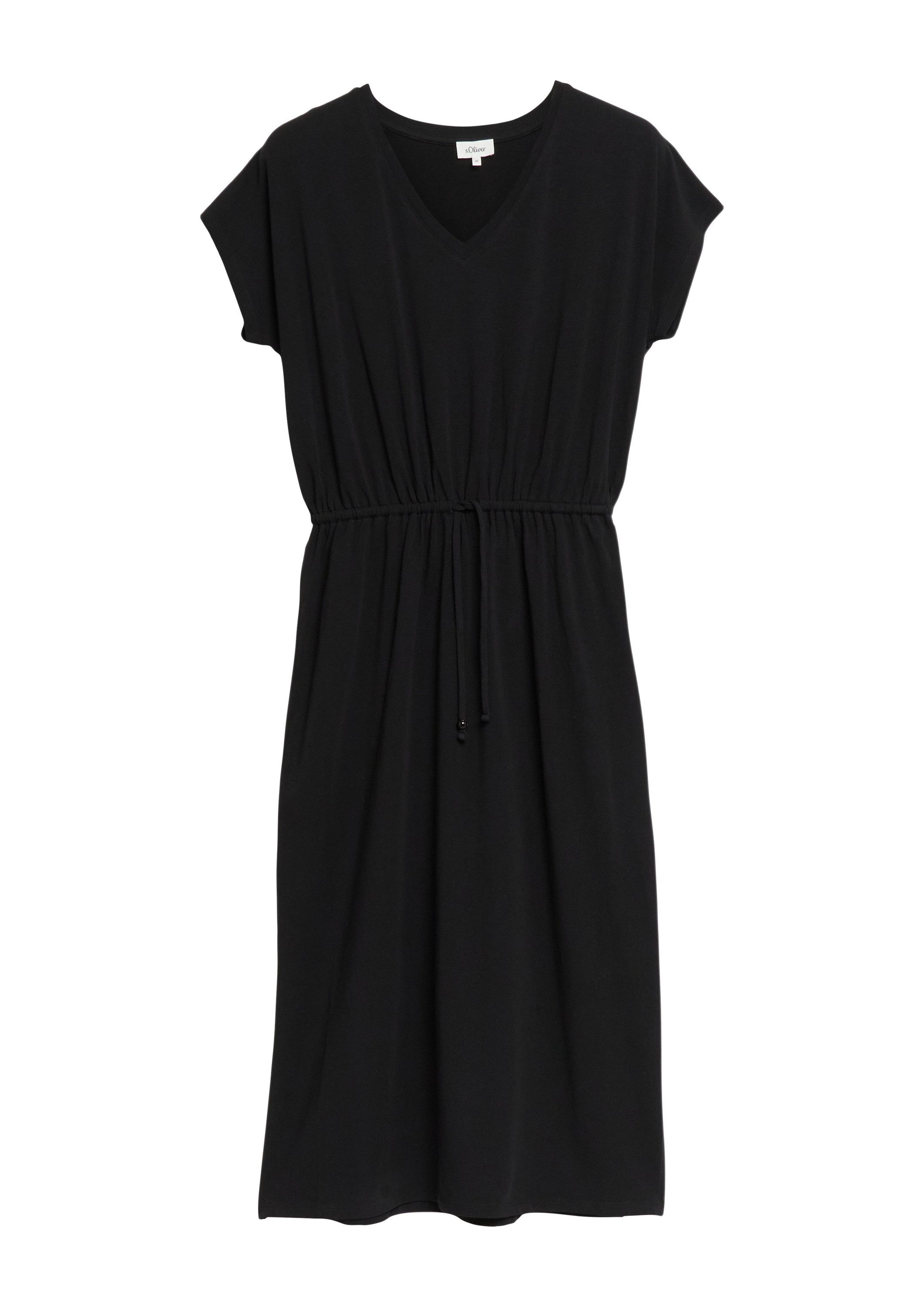 s.Oliver Midikleid Kleid Jerseykleid in Midilänge mit Tunnelzug