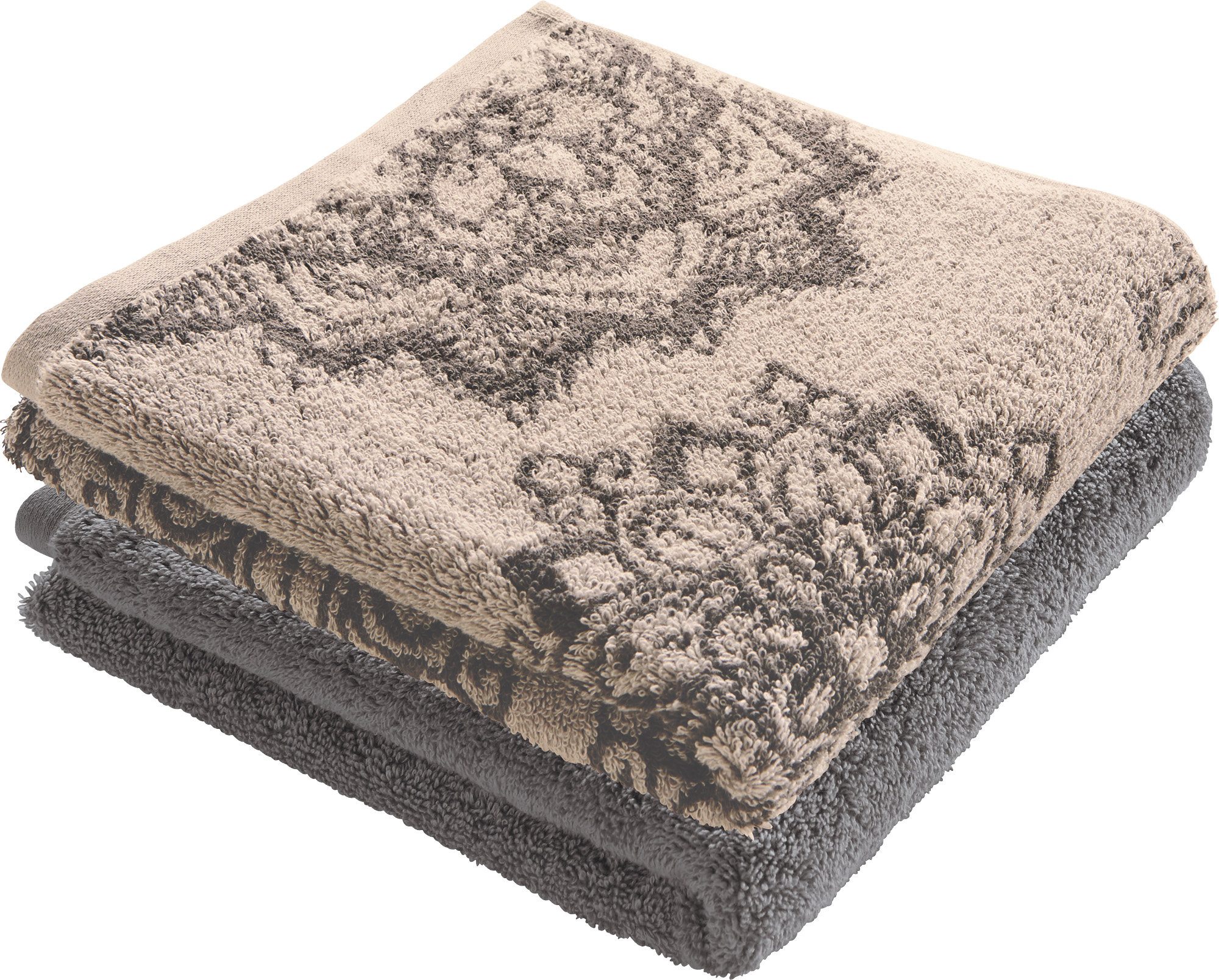 Erwin Müller Duschtuch Duschtuch "Bühl" 2er-Pack, Frottier, Walk-Frottier Motiv