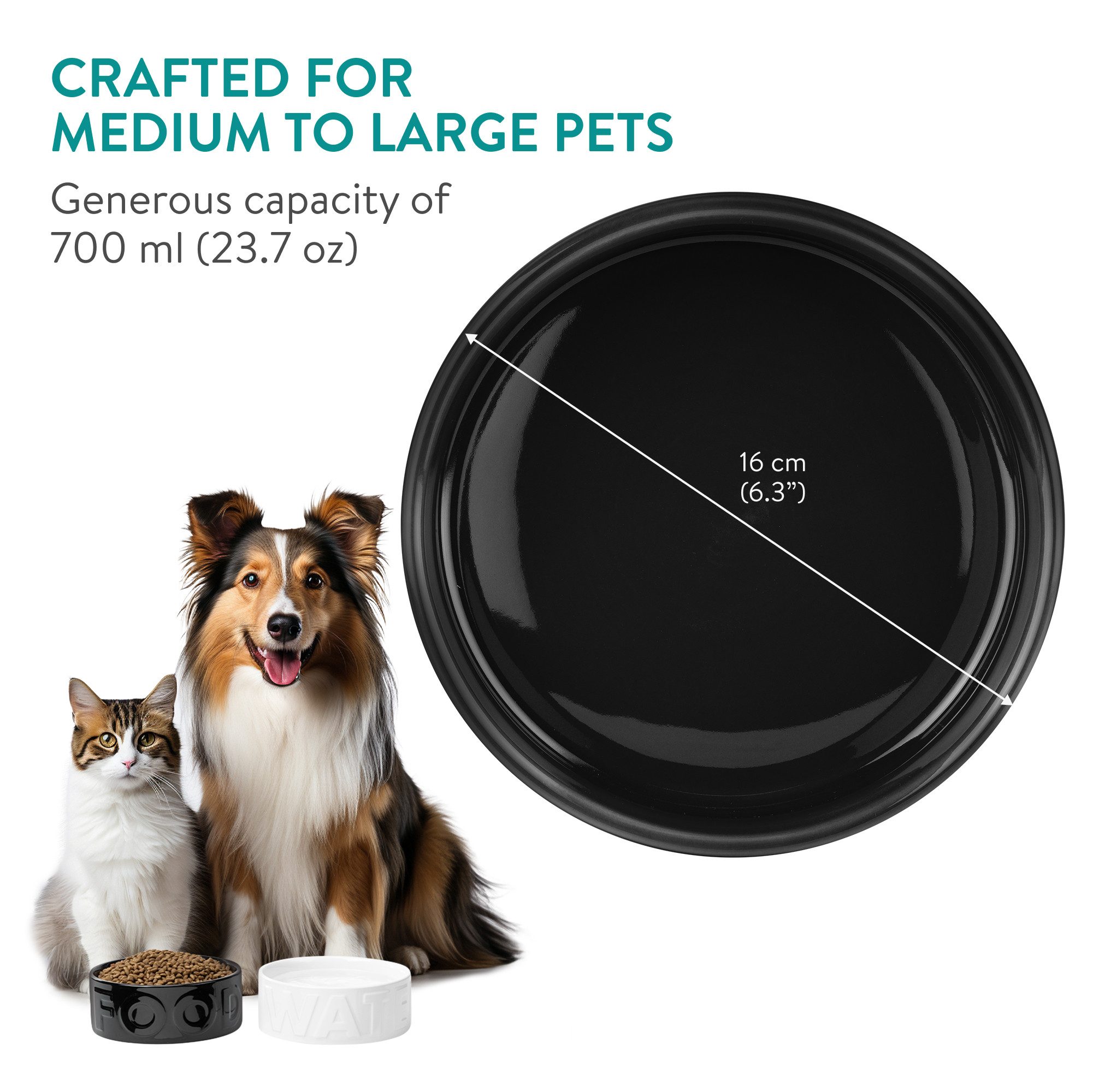 Navaris Napf Hundenapf Keramik 2er Set - Mikrowellen- und Spülmaschinengeei günstig online kaufen