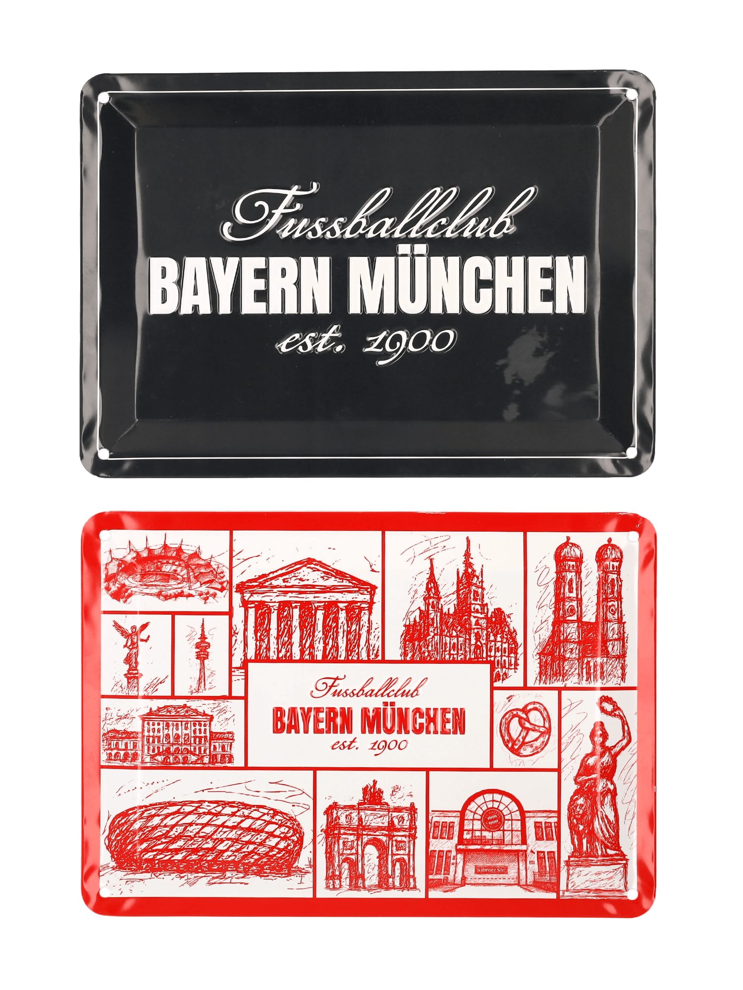 FC Bayern München Metallschild FC Bayern München I Metallschild 2er-Set München I Mehrfarbig