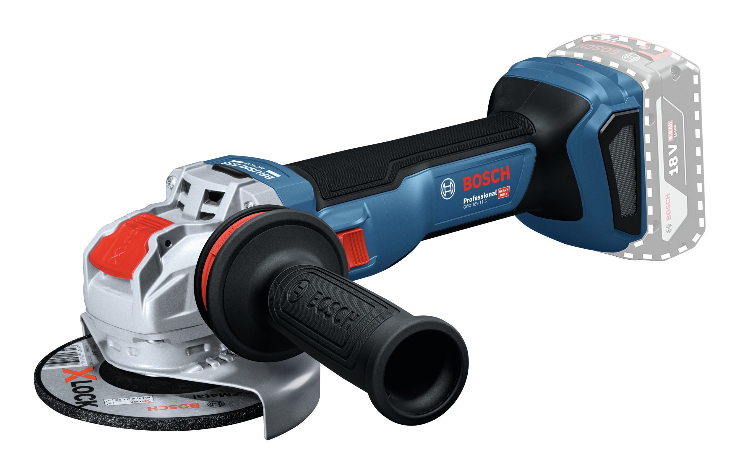 BOSCH Akku-Winkelschleifer GWX 18V-11 S, max. 9000 U/min, Mit X-LOCK Ohne Akku - in L-BOXX 136