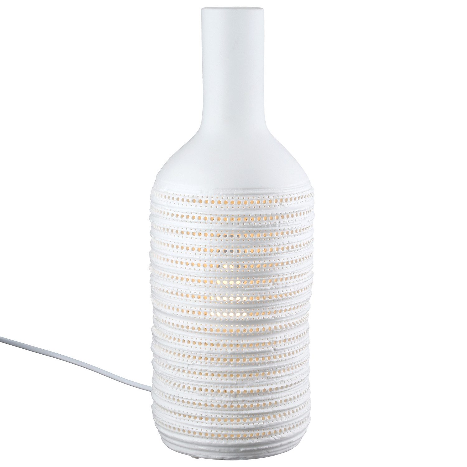 GILDE Tischleuchte SACOMA Tischleuchte - weiß - Porzellan - Höhe 39cm x Ø 16cm - Lampe, Tischlampe - Schreibtischlampe - Nachttischlampe