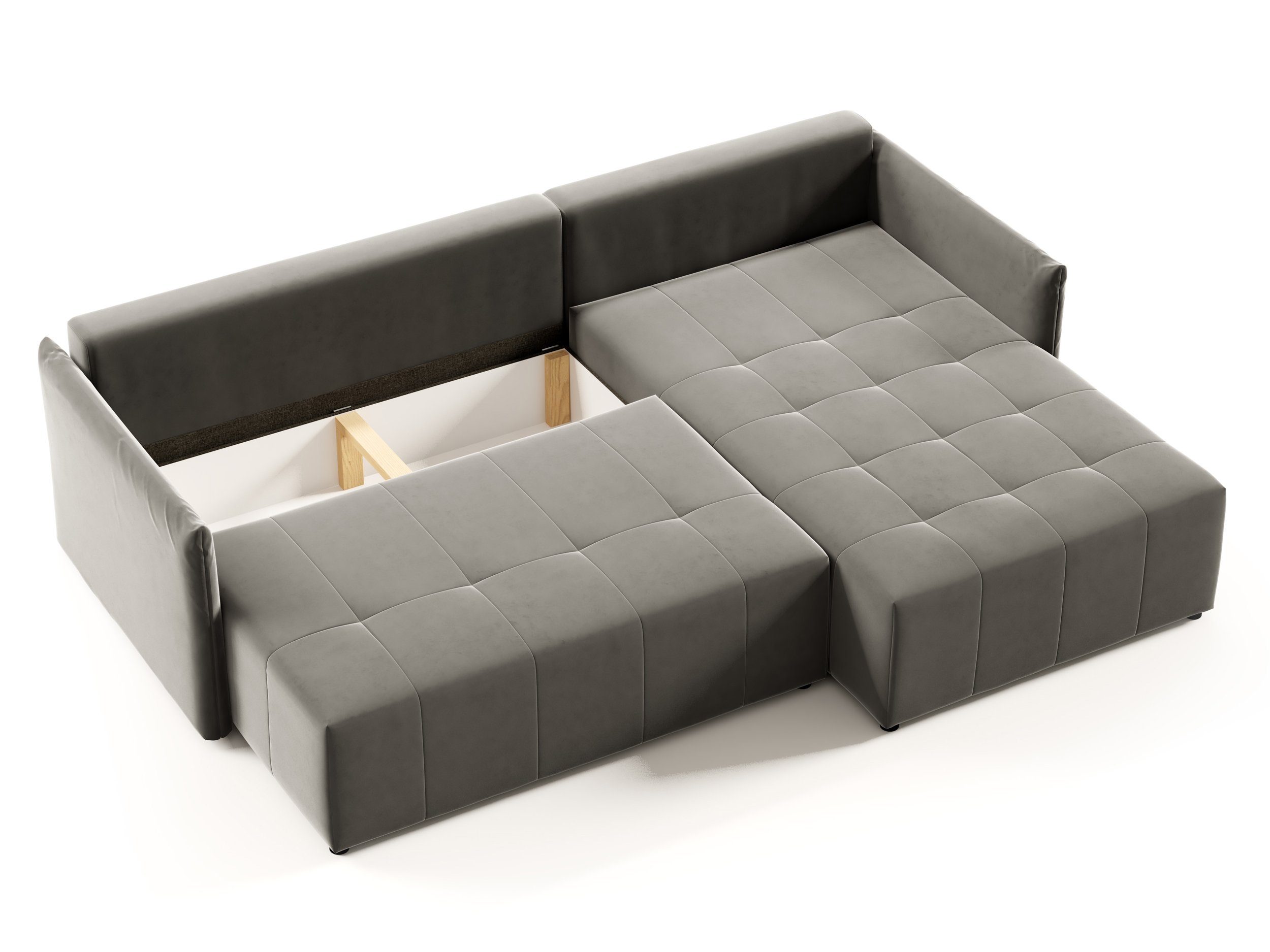 Sofnet Ecksofa Leno L, mit Schlaffunktion und Bettkasten, L-Form Couch, Polstersofa, Schlafsofa mit Wellenfeder