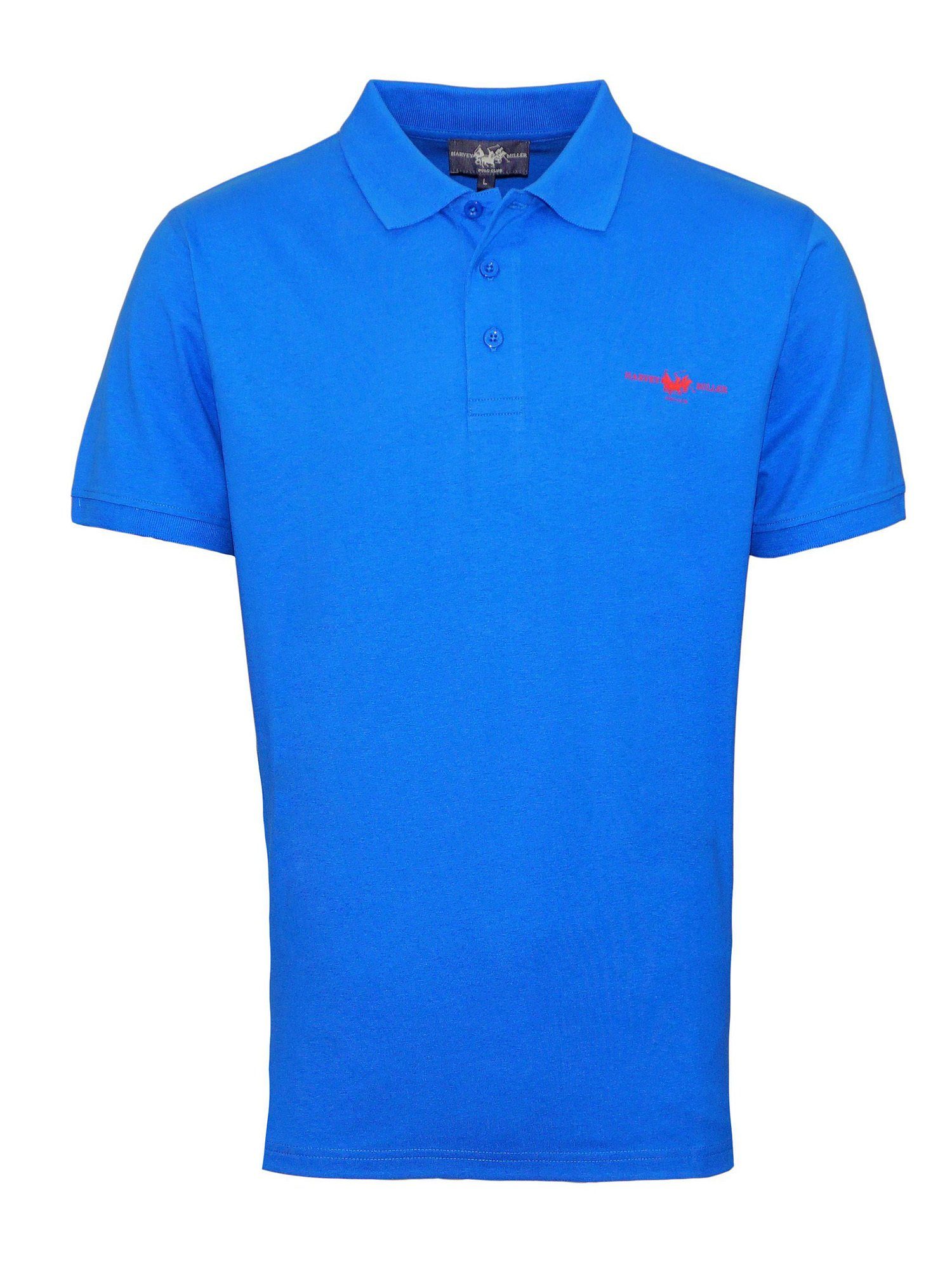 blau Miller Shirt Poloshirt Harvey (1-tlg) Jersey Poloshirt