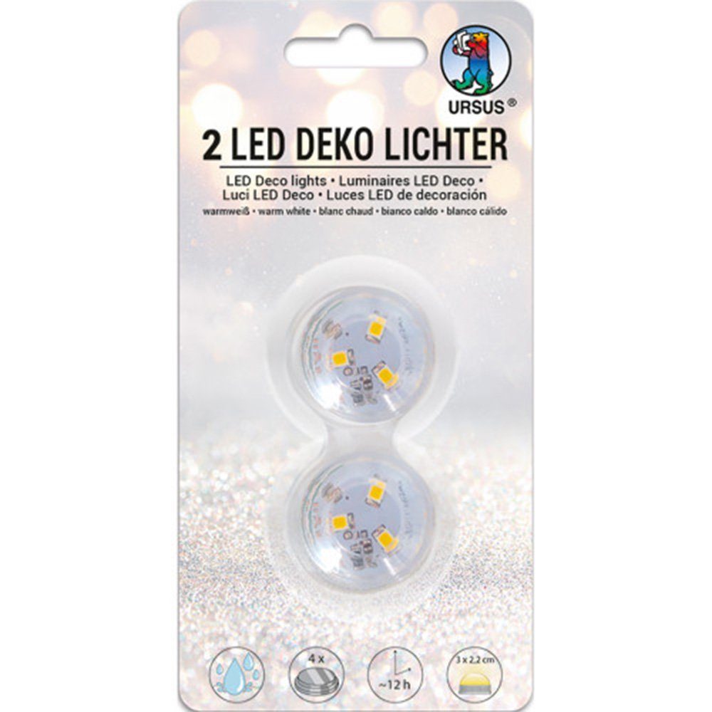 URSUS Bastelnaturmaterial URSUS Led Deko Licht, 2er Set, Warmweiß