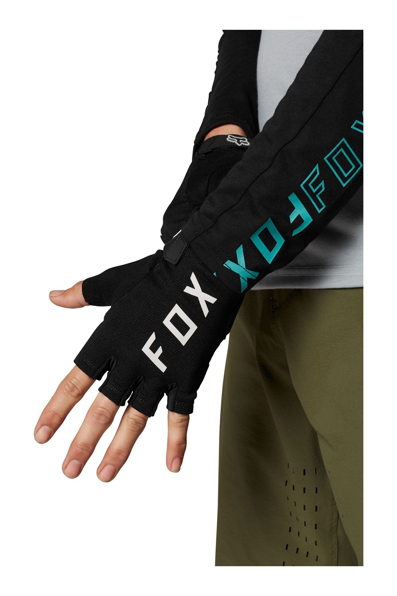 Schwarz Ranger Short Kurz-Handschuhe Racing Fox Gel Motorradhandschuhe Fox Glove