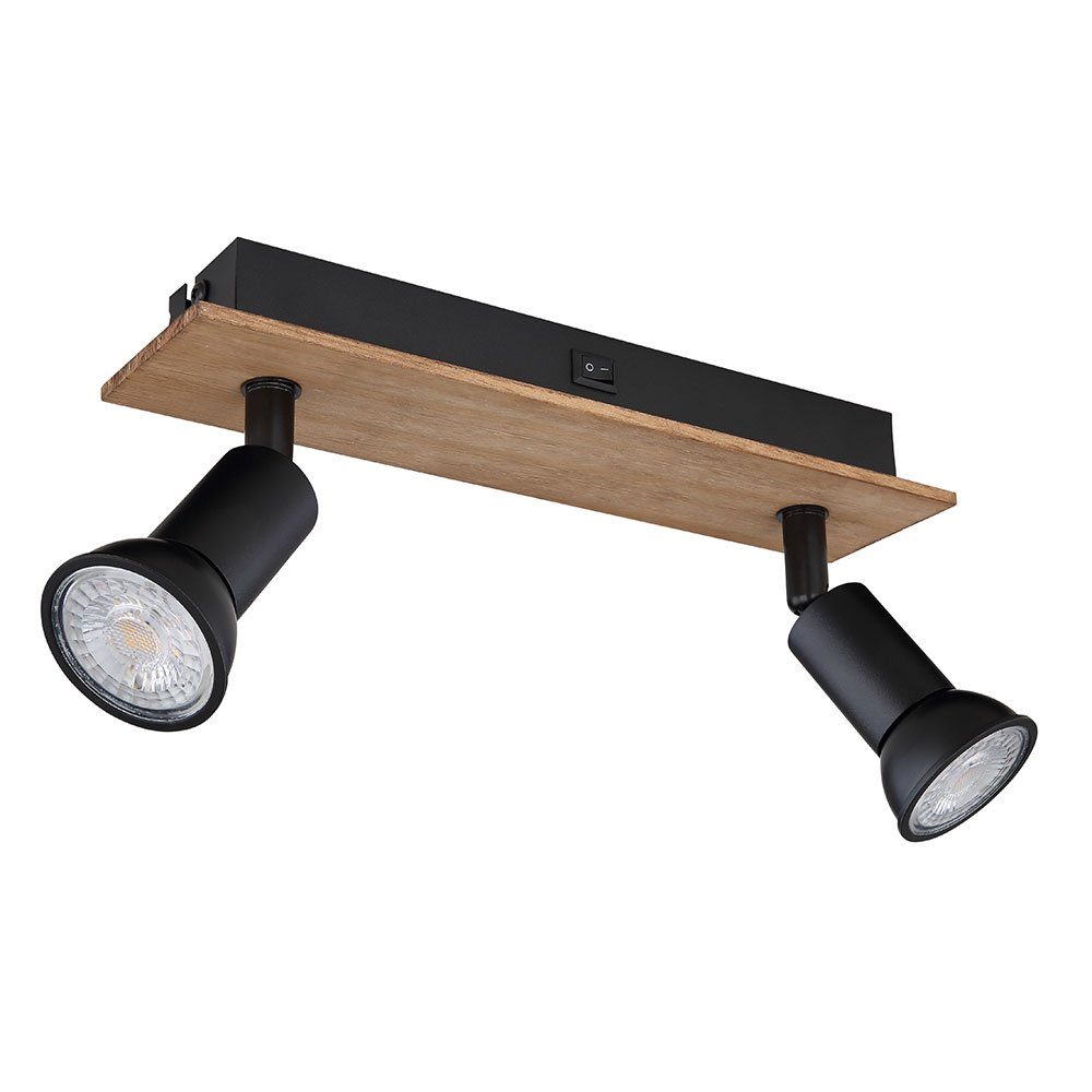 GLOBO LIGHTING Deckenleuchte, Leuchtmittel nicht inklusive, Deckenleuchte Lampe Holzleuchte beweglich Wohnzimmerleuchte schwarz