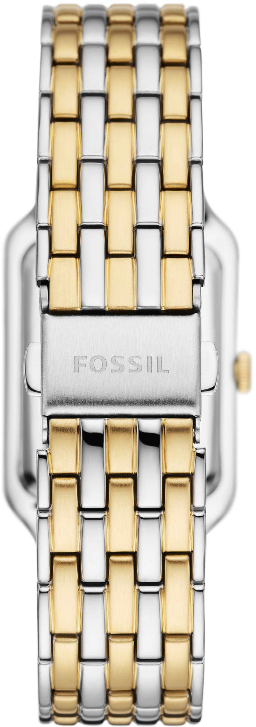 Fossil Quarzuhr RAQUEL ES5305, Armbanduhr, Damenuhr, Perlmutt-Zifferblatt, Datum, Edelstahlarmband