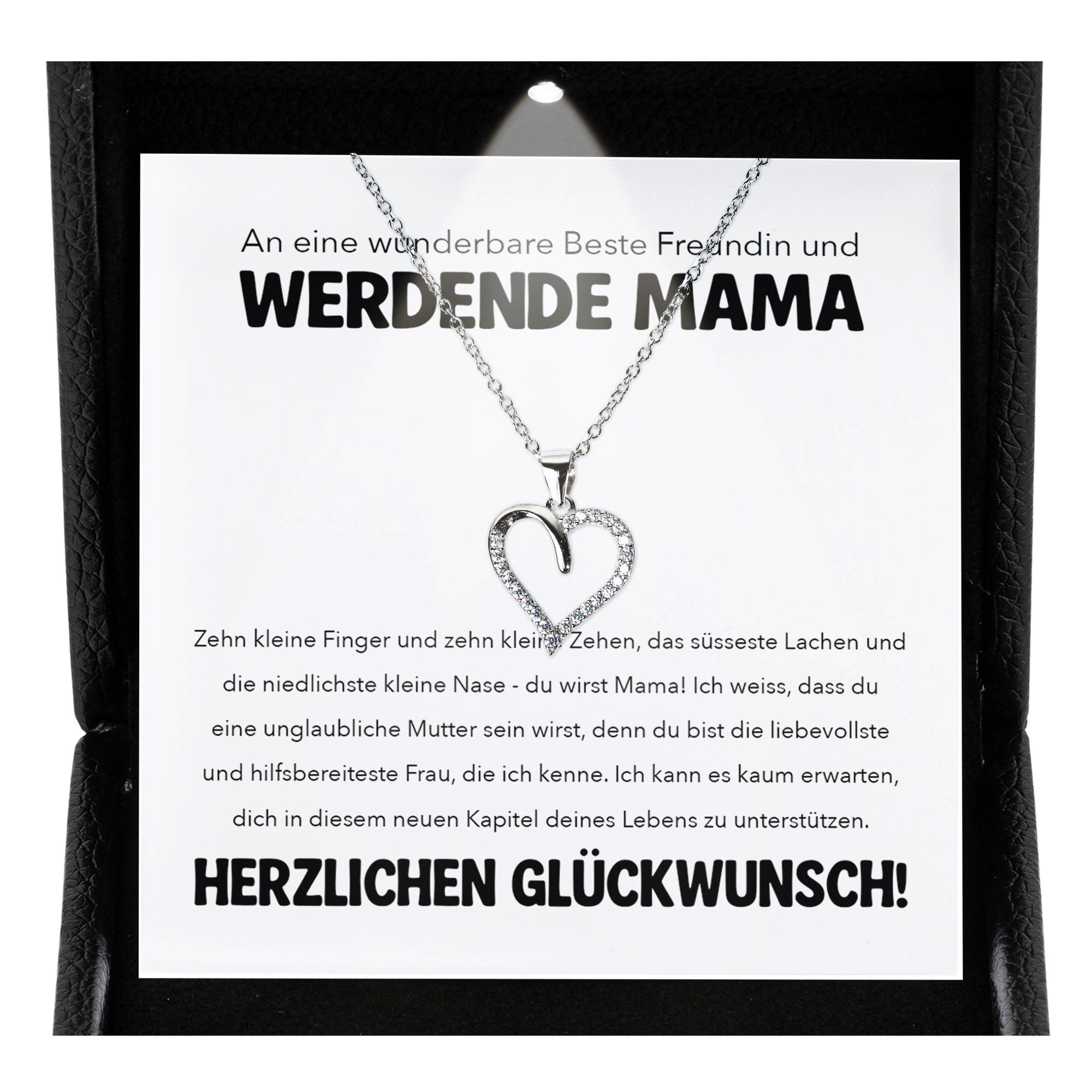 22Feels Schmuckset Geschenk für schwangere Beste Freundin Babyparty Babyshower Werdende (inkl. Geschenktasche, Karte, Poliertuch, Beutel), Premium Licht Etui, Silber 925/000, Karte Made In Germany