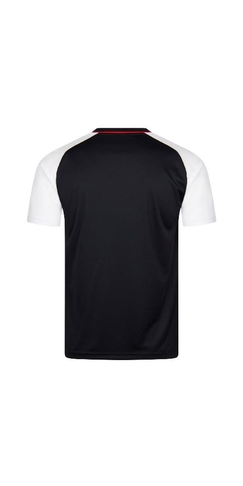 VICTOR T-Shirt T-43101 C (V-Ausschnitt) schwarz/weiss/rot Herren