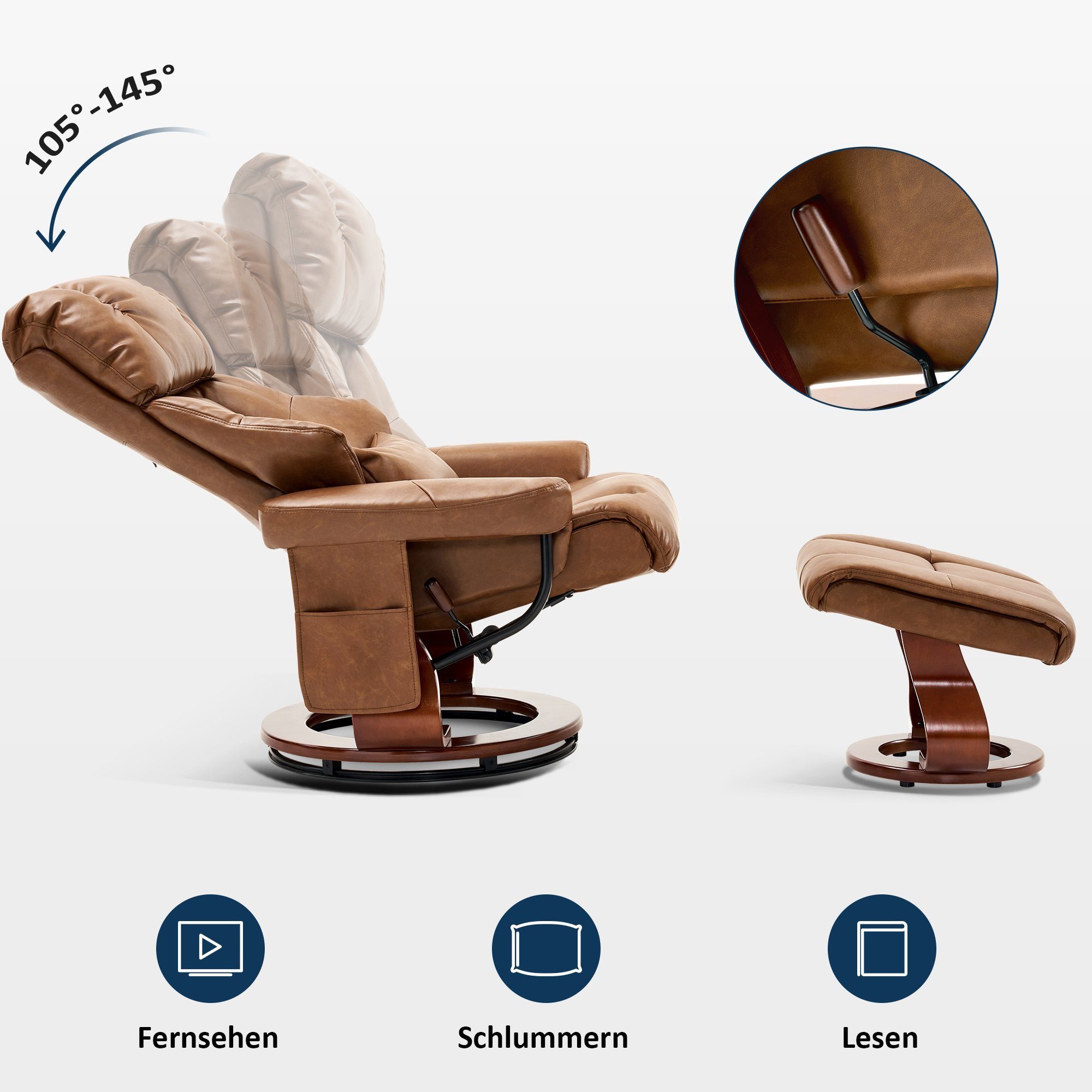 MCombo Relaxsessel M MCombo Relaxsessel mit Hocker, Fernsehsessel, 9066, mi günstig online kaufen