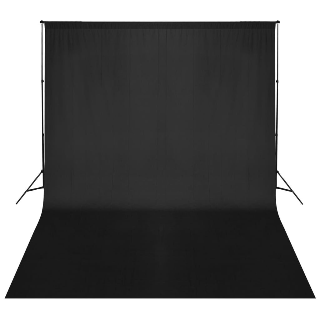 vidaXL Fotohintergrund Fotohintergrund-System 500 x 300 cm Schwarz, Fotostudio Set 5x3 m Schwarz Hintergrundsystem Fotografie Hintergrund