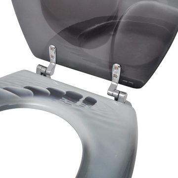 vidaXL WC-Sitz Toilettensitze mit Deckel 2 Stk. MDF Steine (2-St)