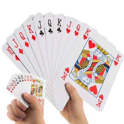 Goods+Gadgets Spiel, XXL Pokerkarten »Jumbo Poker«, Riesige Poker Spielkarten